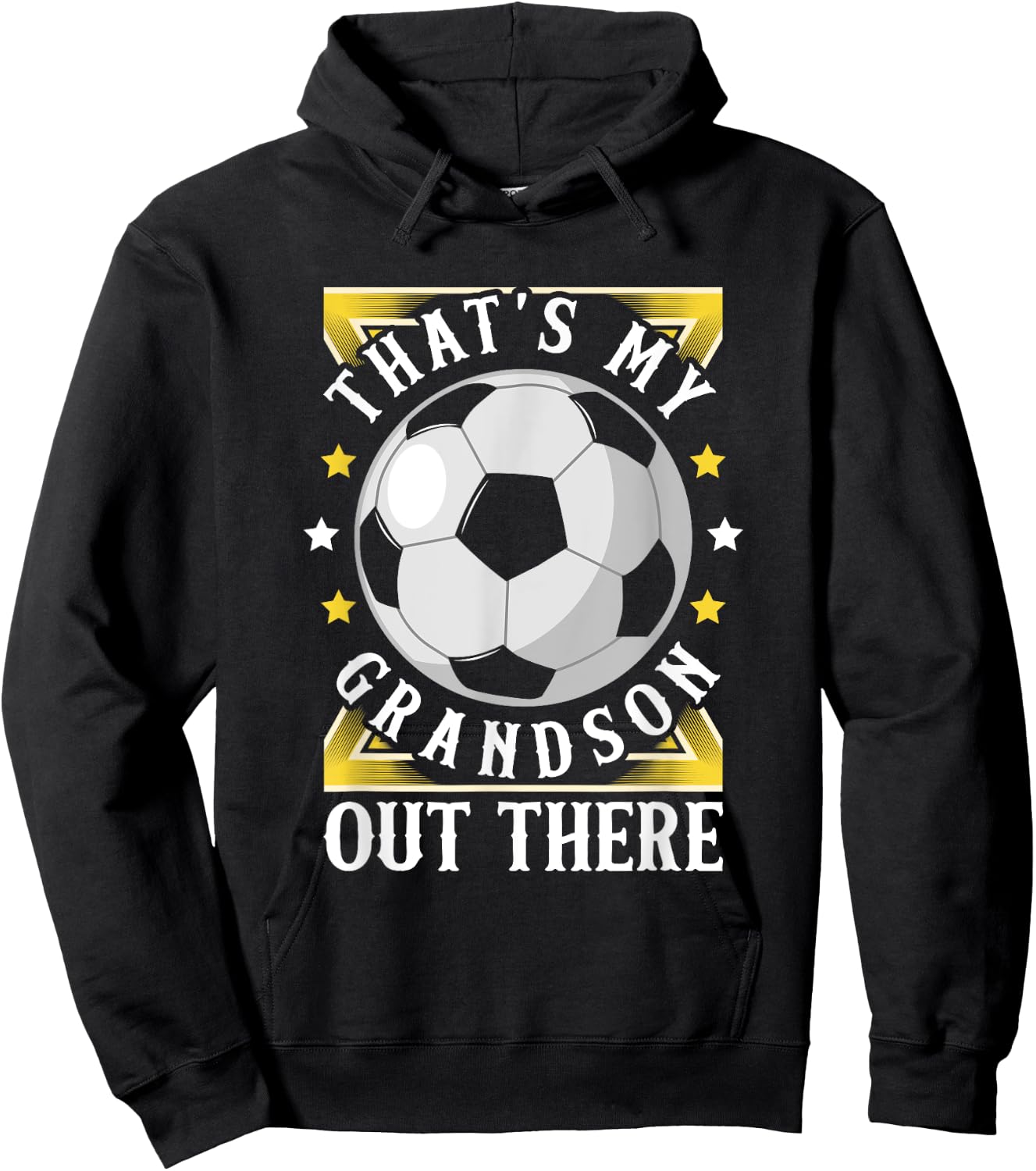 That's My Grandson Out There Soccer Grandma Grandpa Apparel Hoodie - Hoodie | Black
