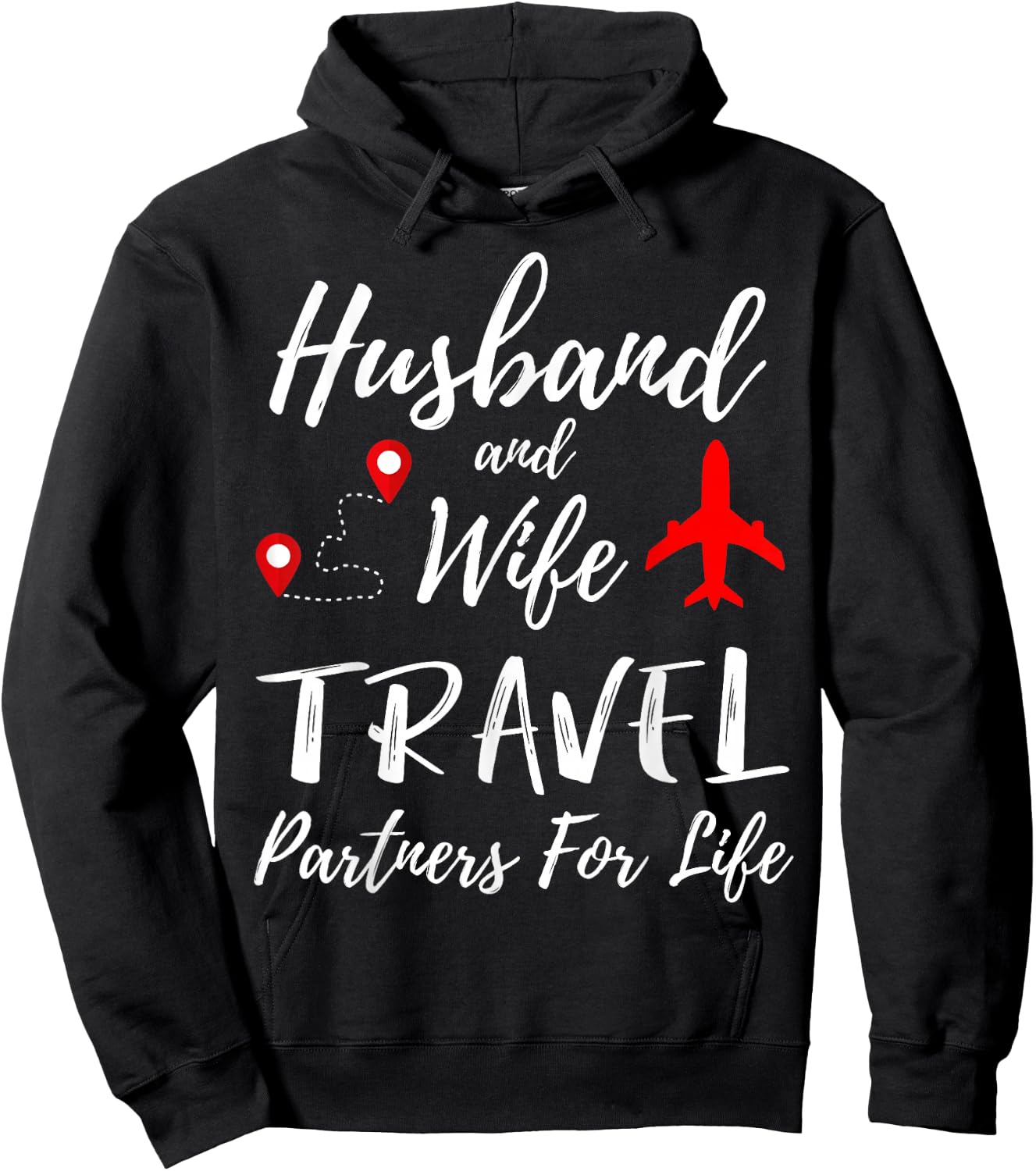 Couple Matching Husband And Wife Travel Partners For Life Hoodie - Hoodie | Black