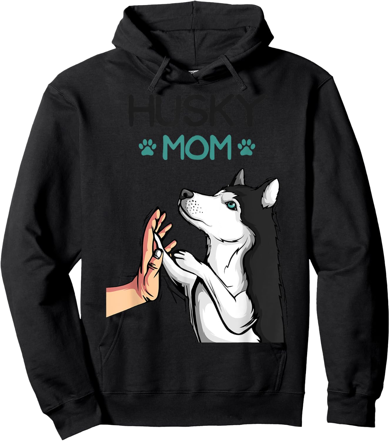 Husky Mom Dog Lover Girls Women Hoodie - Hoodie | Black