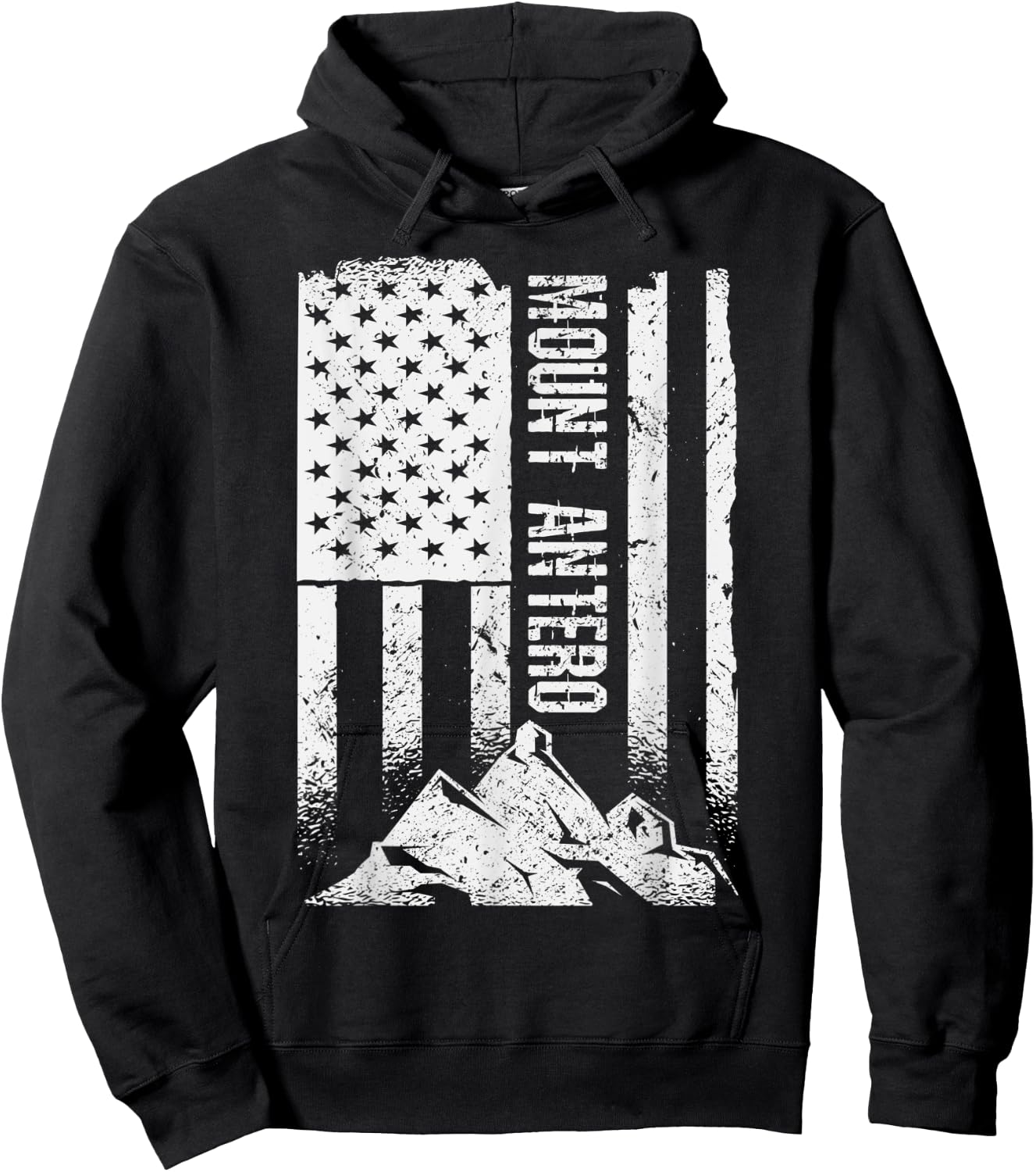 American Flag Patriotic Mount Antero Colorado Hoodie - Hoodie | Black