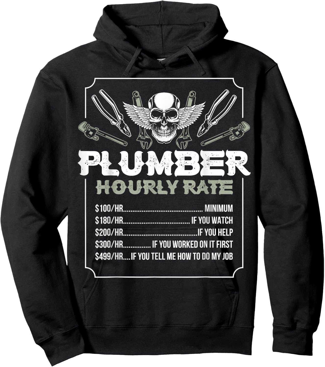 Plumber Hourly Rate Hoodie - Hoodie | Black