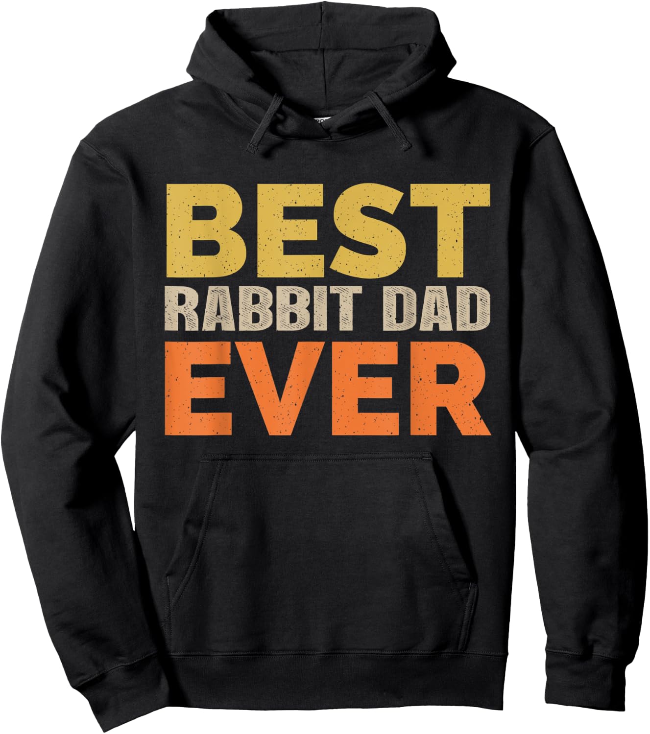 Best Rabbit Dad Ever Funny Saying Sarcastic Retro Rabbit Dad Hoodie - Hoodie | Black