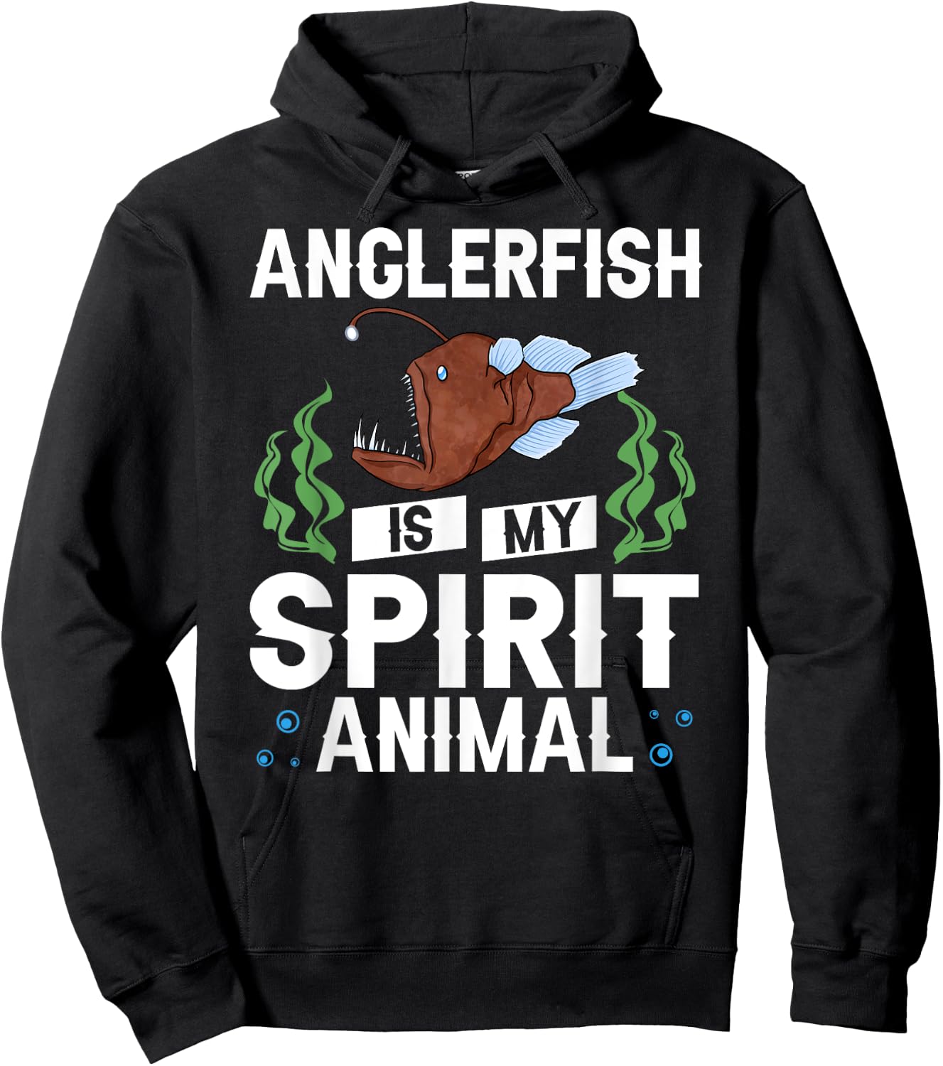 Anglerfish Deep Sea Angler Fish Skeleton Hoodie - Hoodie | Black