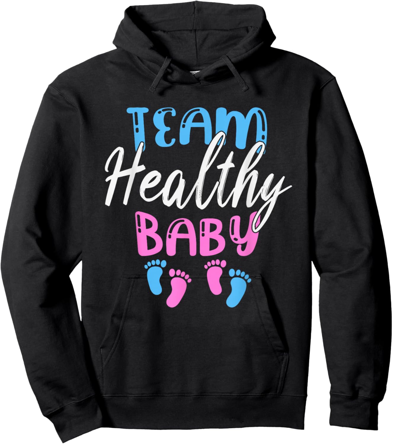 Funny Team Boy Girl Healthy Baby Shower Gender Reveal Party Hoodie - Hoodie | Black