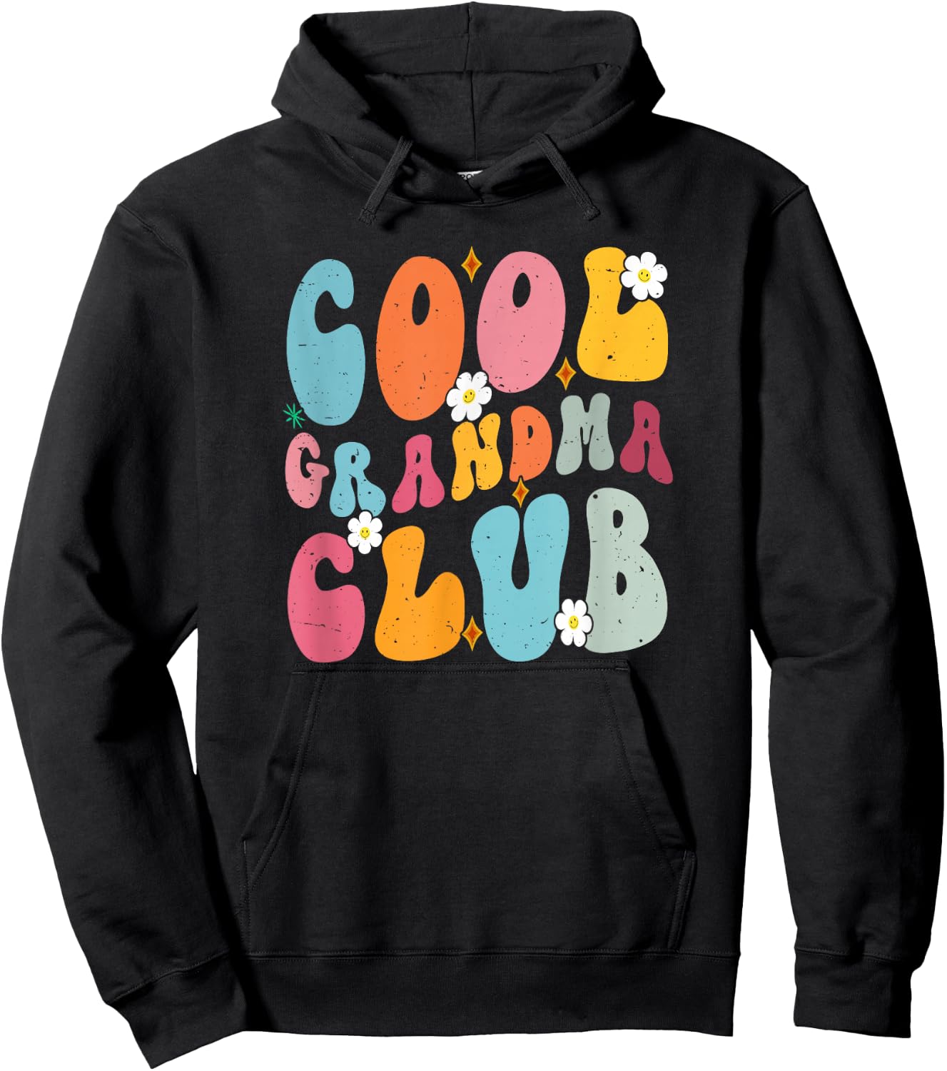 Cool Grandma Club Mother's Day Groovy Retro Best Mom Ever Hoodie - Hoodie | Black