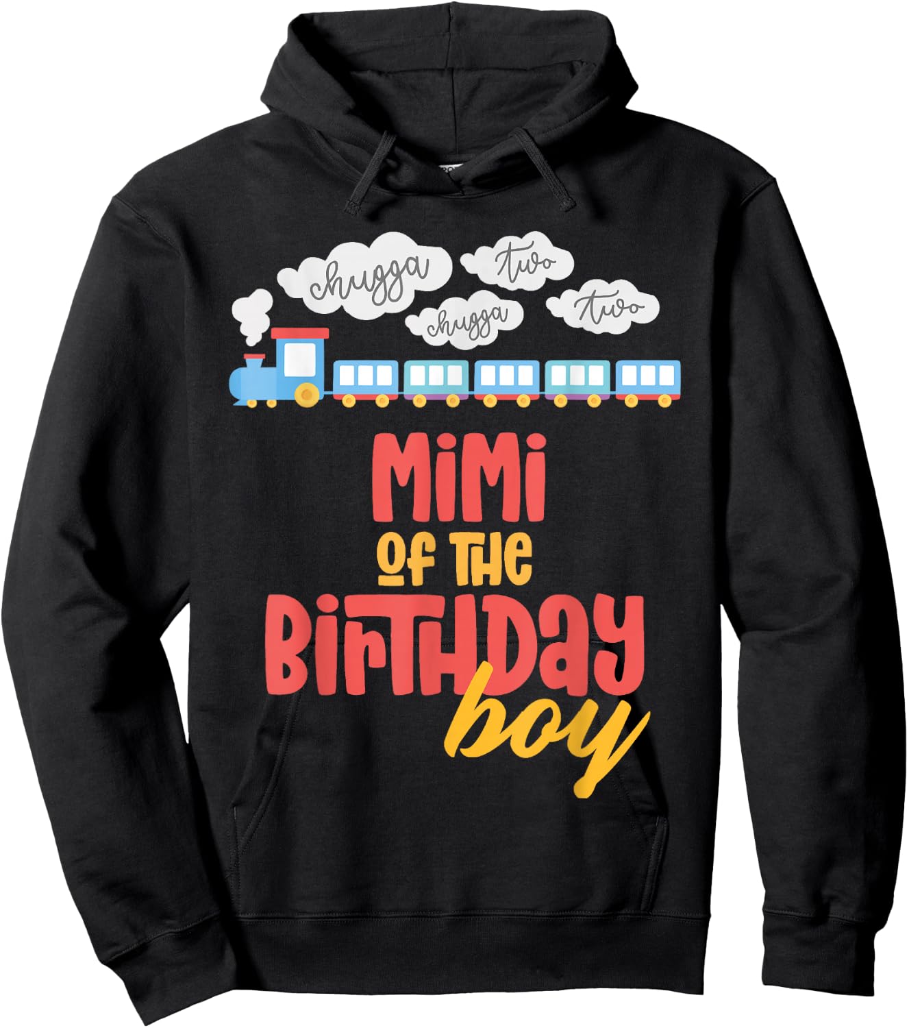 Mimi Birthday Boy Train I'm 2 Two Yr Old Chugga Engine Hoodie - Hoodie | Black