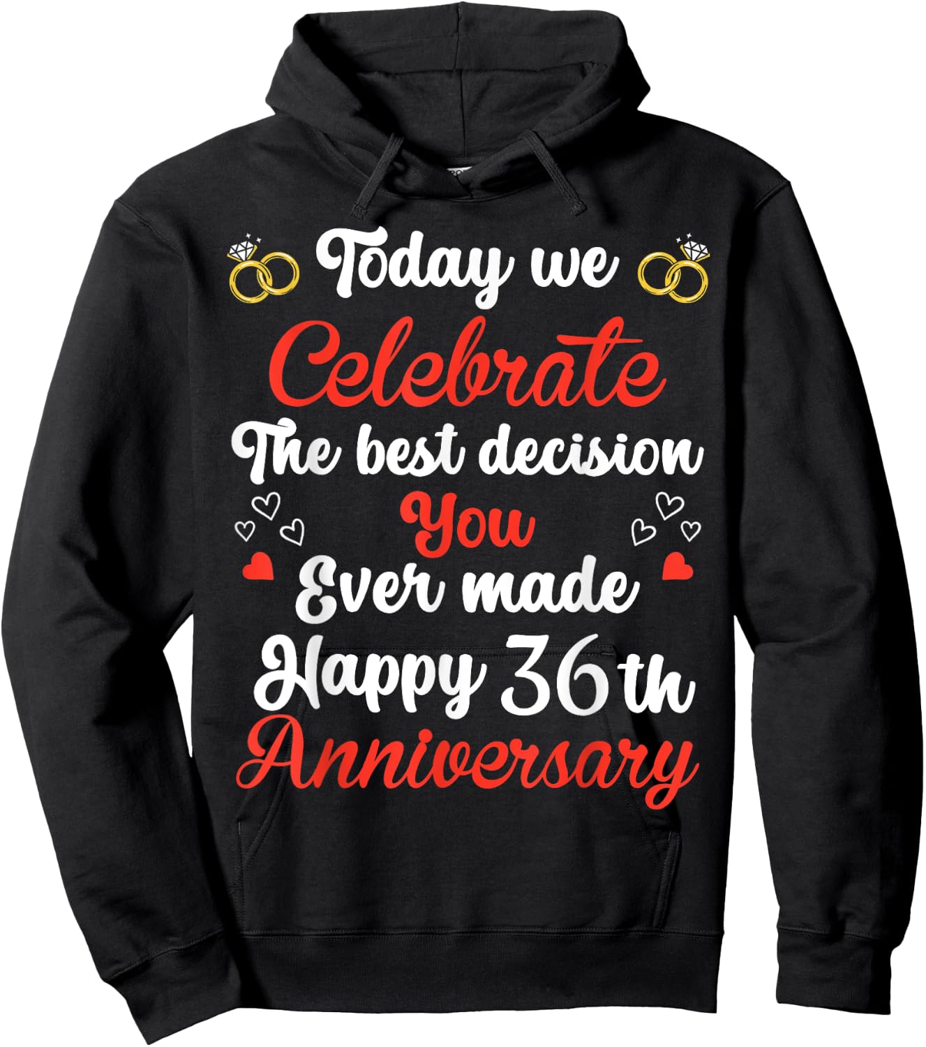 36 Years Anniversary Marriage Couples 36th Year of Marriage Hoodie - Hoodie | Black