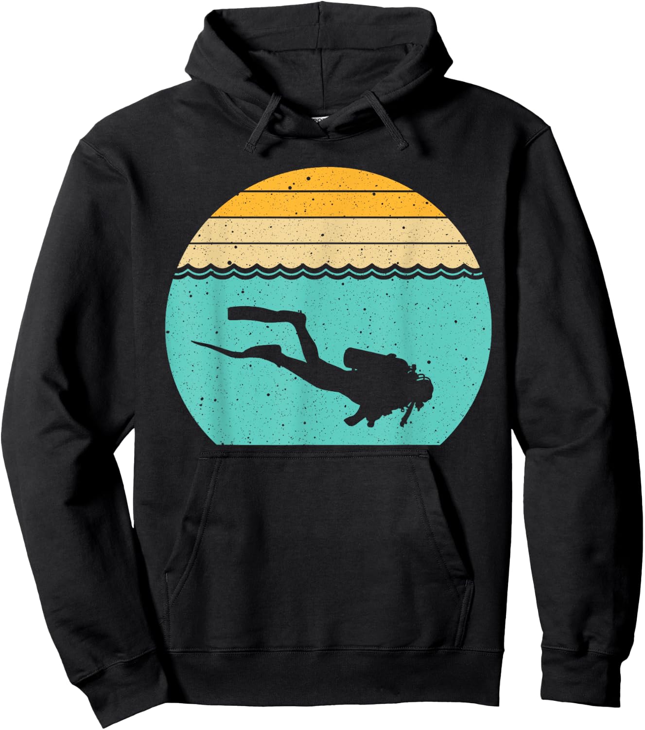 Cool Scuba Diving Women Sea Vintage 80s Scuba Diver Hoodie - Hoodie | Black