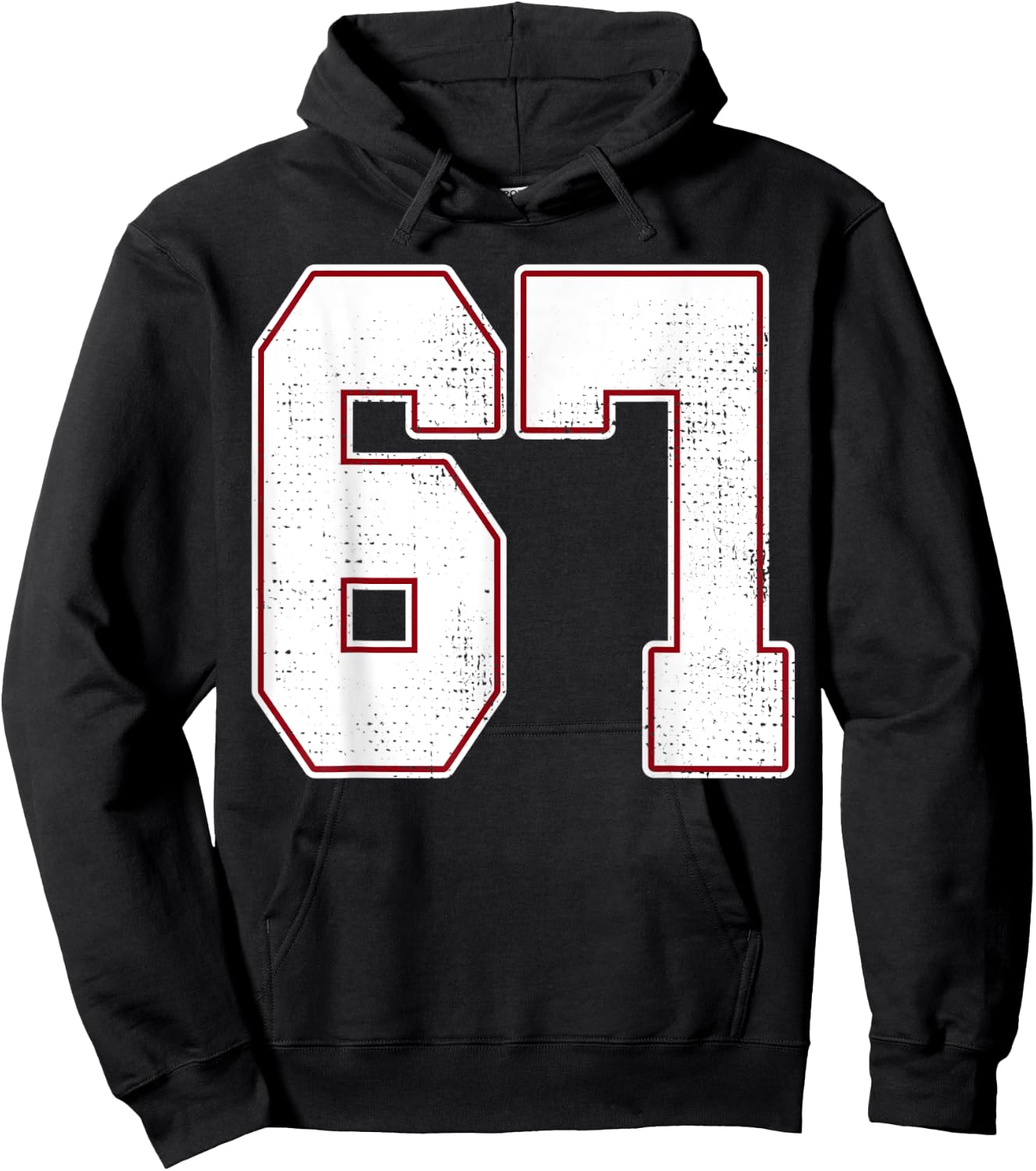#67 Outline Number 67 Fan Varsity Sports Team Blue Jersey Hoodie - Hoodie | Black