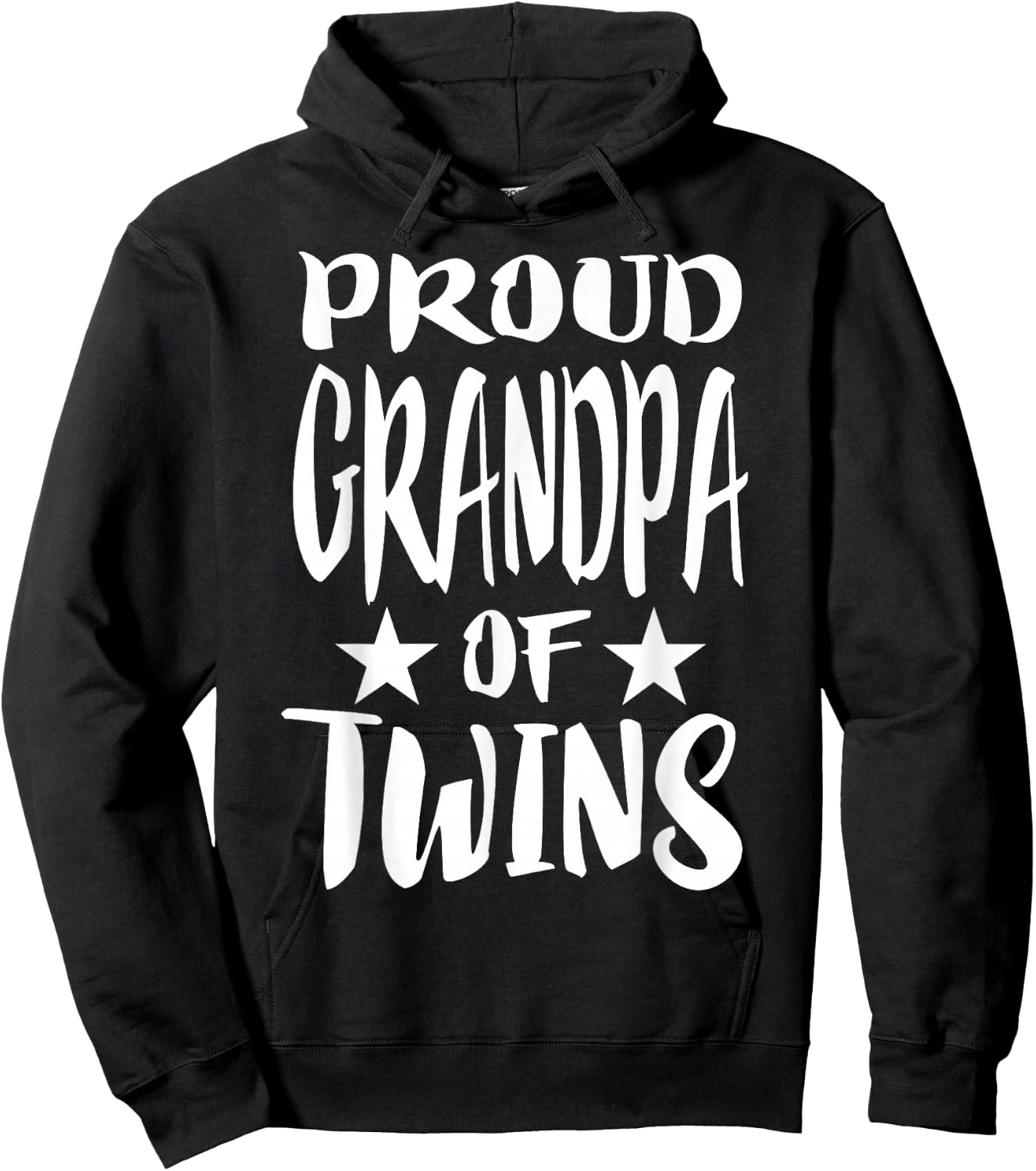 Proud Grandpa Of Twins New Grandfather Gift Hoodie - Hoodie | Black