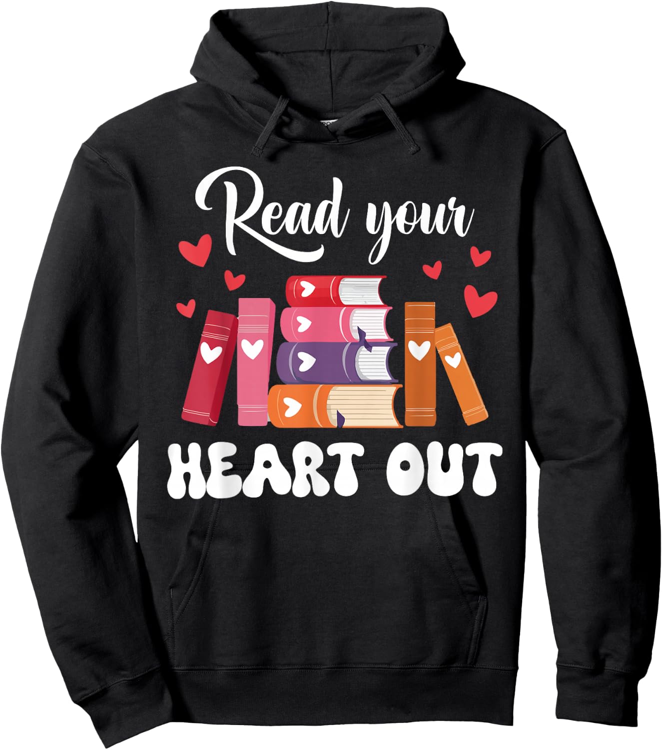 Cute Retro Reading Book Reader Women Valentine Hoodie - Hoodie | Black
