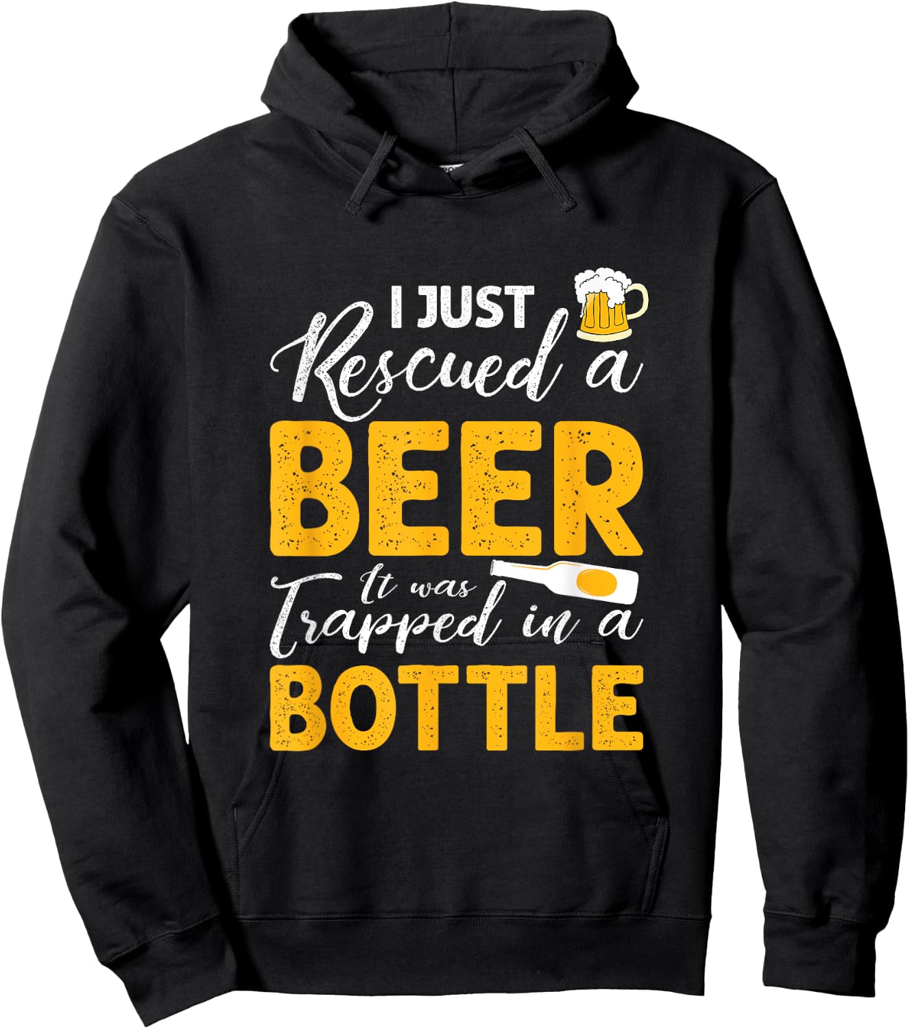 I Just Rescued A Beer It Was Trapped In A Bottle T shirt Hoodie - Hoodie | Black
