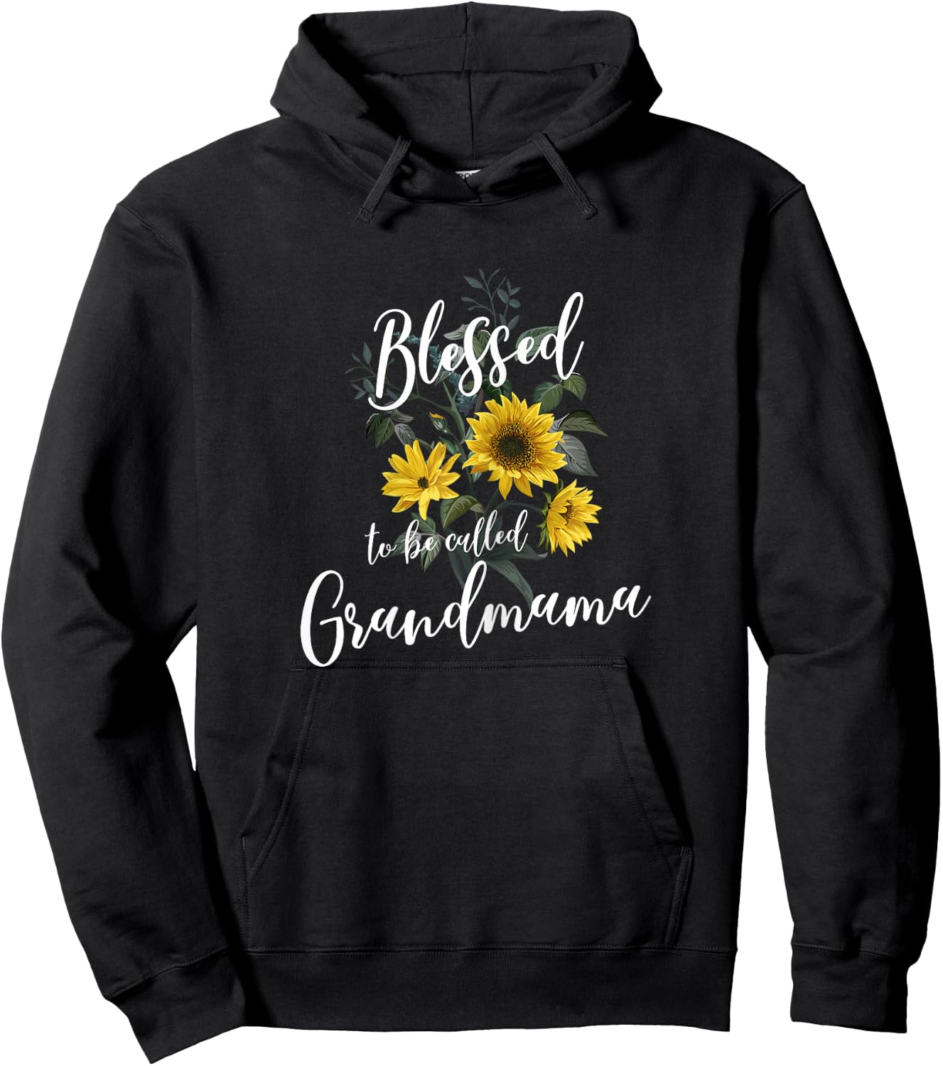 Blessed To Be Called Grandmama Sunflower Hoodie - Hoodie | Black