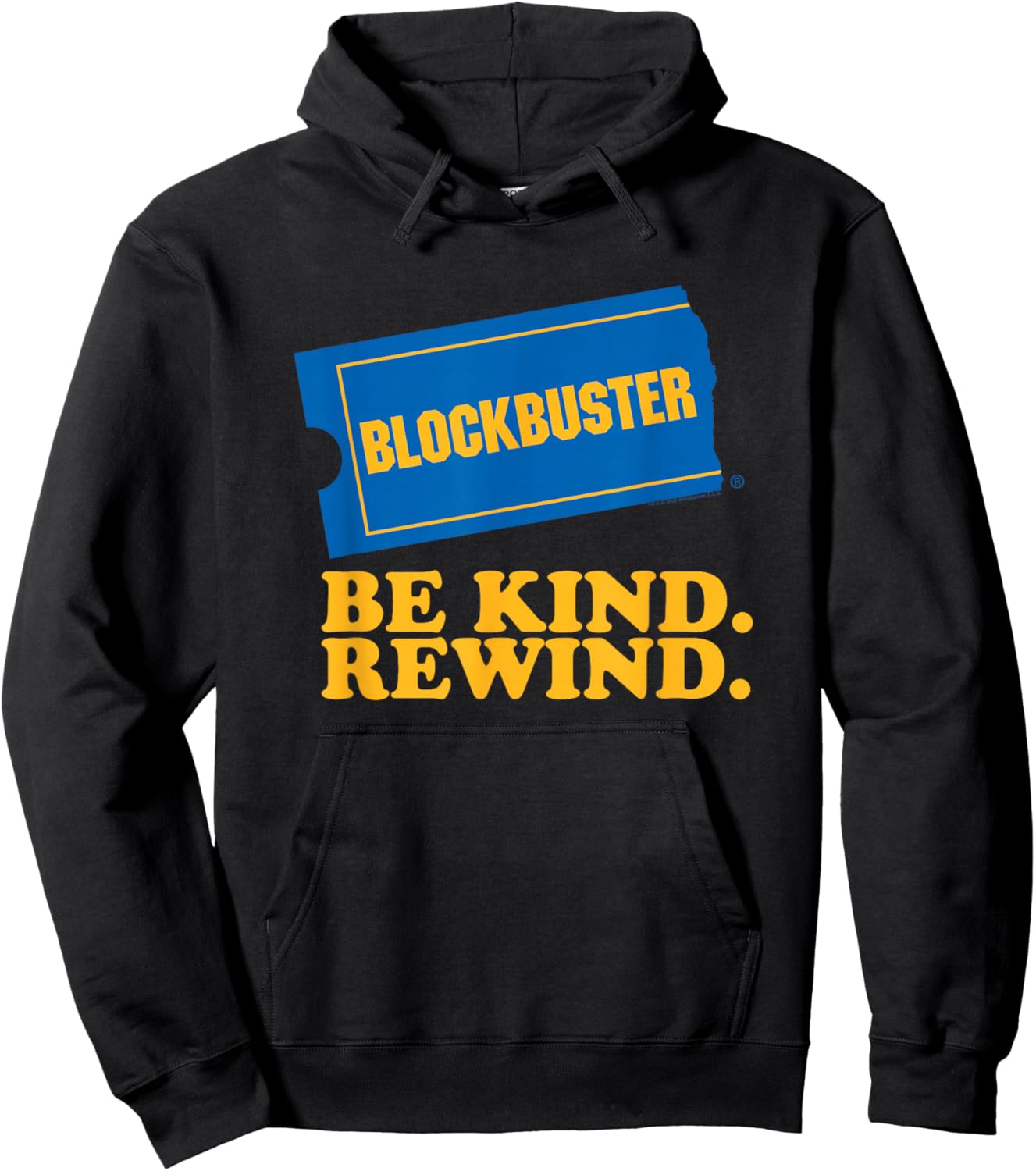 Blockbuster Be Kind Rewind Vintage Ticket Logo Hoodie - Hoodie | Black