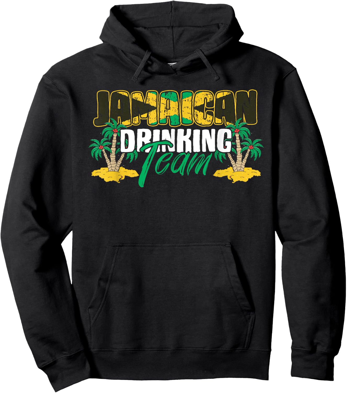 Jamaican Drinking Team Jamaica Flag Beer Lover Men Women Hoodie - Hoodie | Black