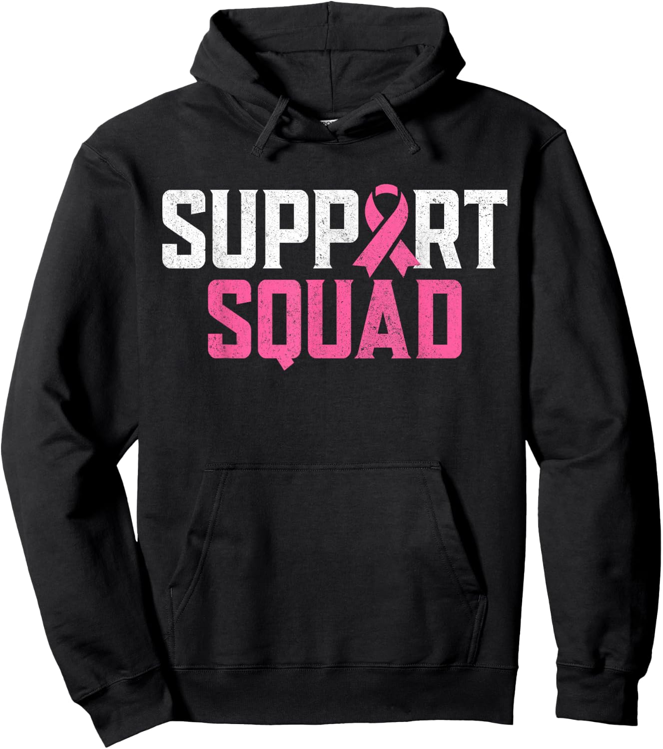 Support Squad Breast Cancer Warrior Breast Cancer Awareness Hoodie - Hoodie | Black