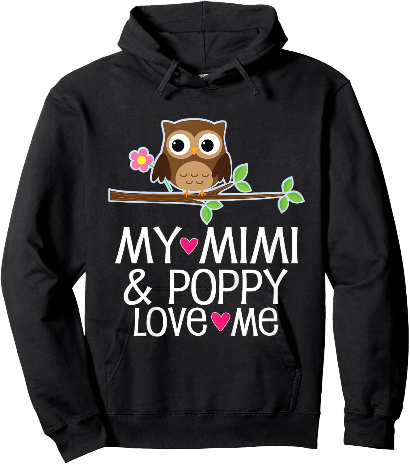 My Mimi and Poppy Love Me Granddaughter Grandchild Hoodie - Hoodie | Black