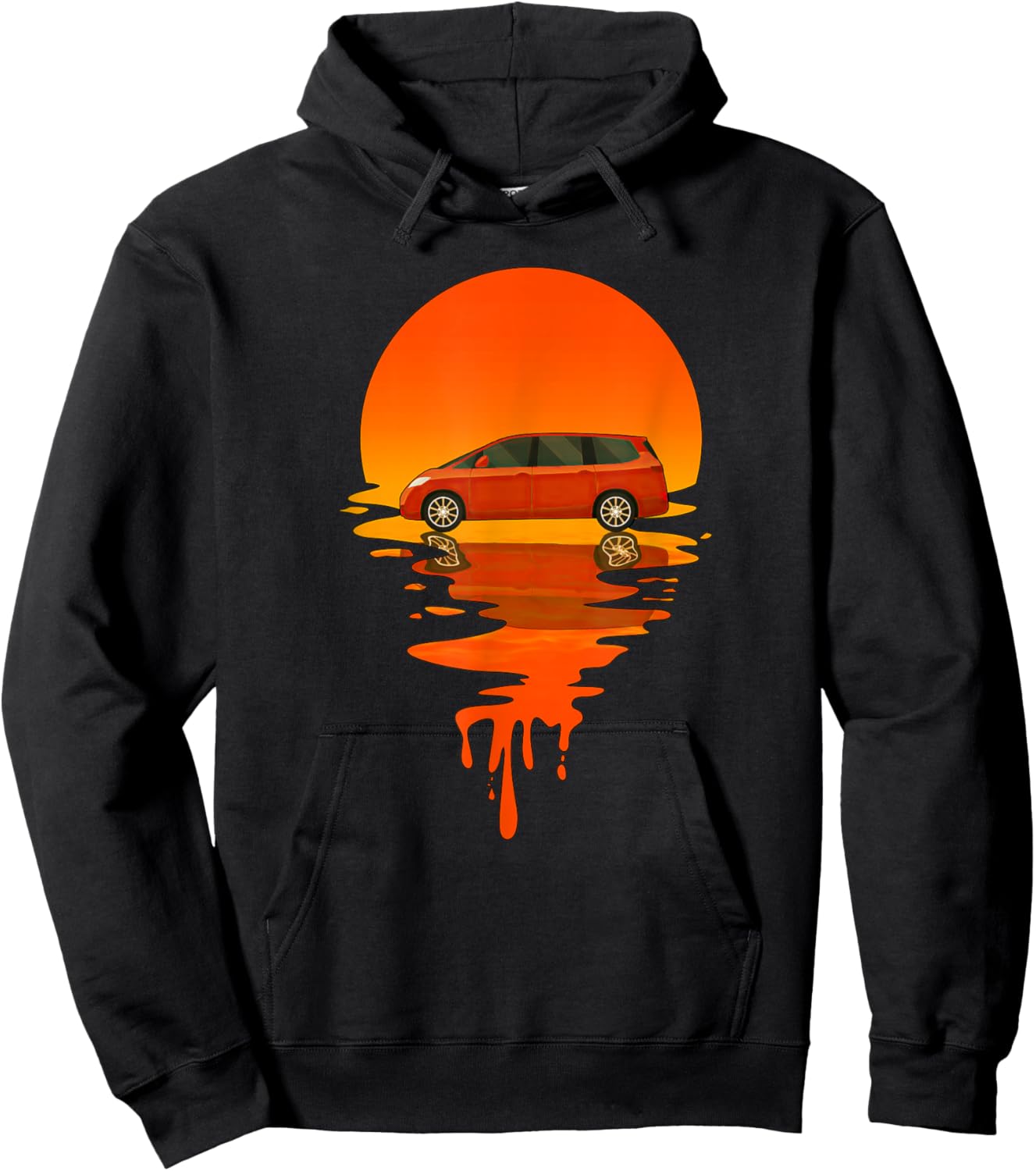 Vintage Retro Style Minivan Hoodie - Hoodie | Black