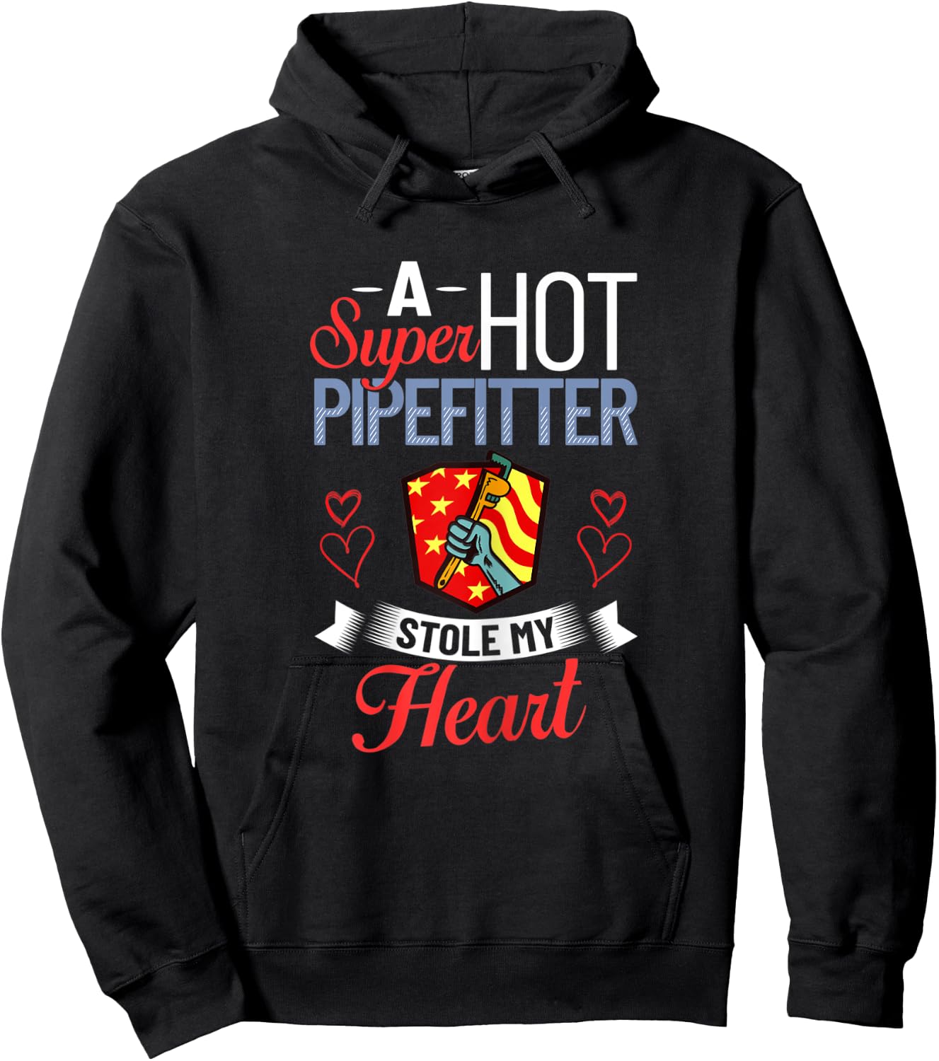 Plumber Wife Pipefitter Girlfriend Steamfitter Hoodie - Hoodie | Black