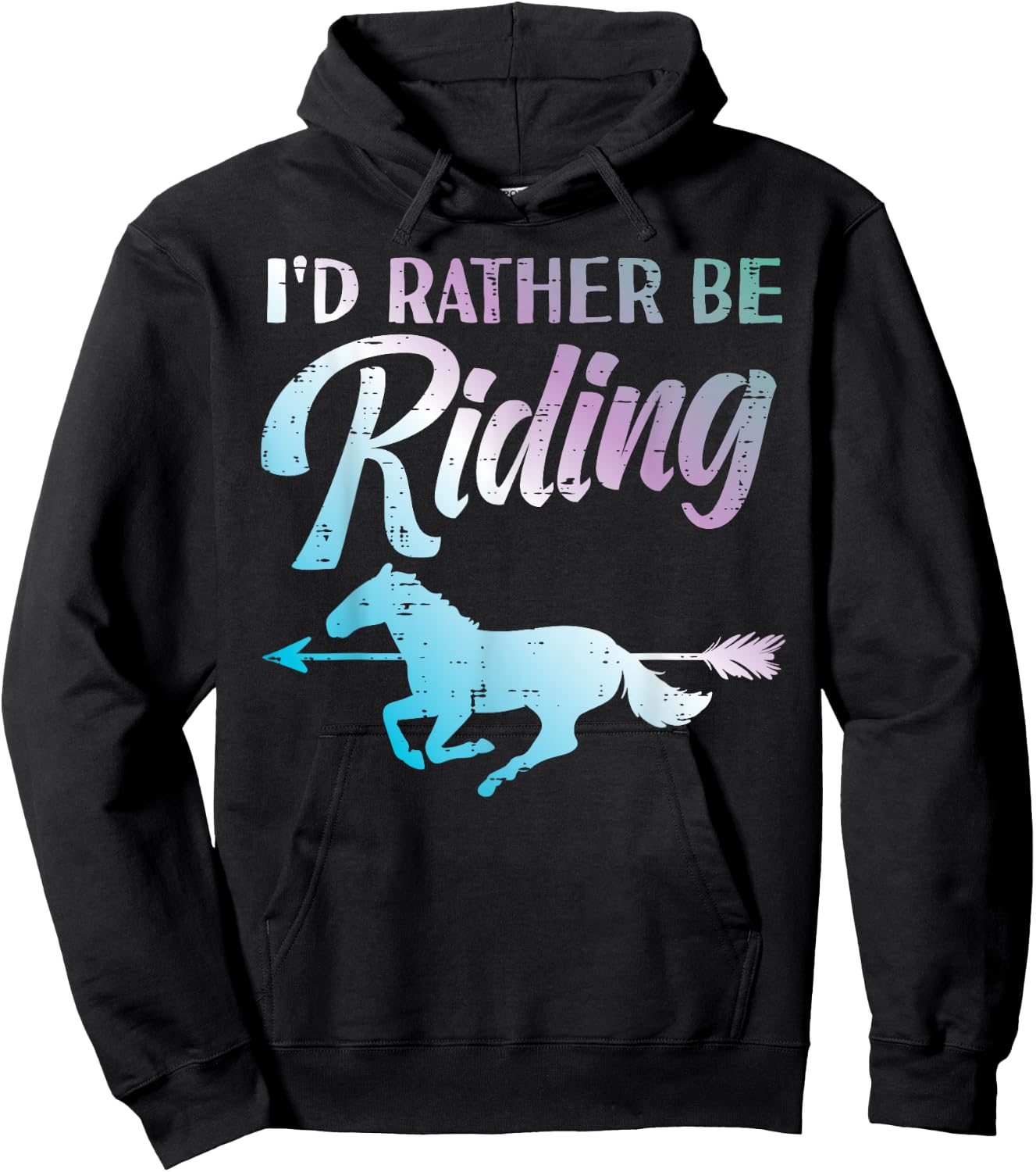 Id Rather Be Riding Horse Rider Equestrian Men Women Kids Hoodie - Hoodie | Black