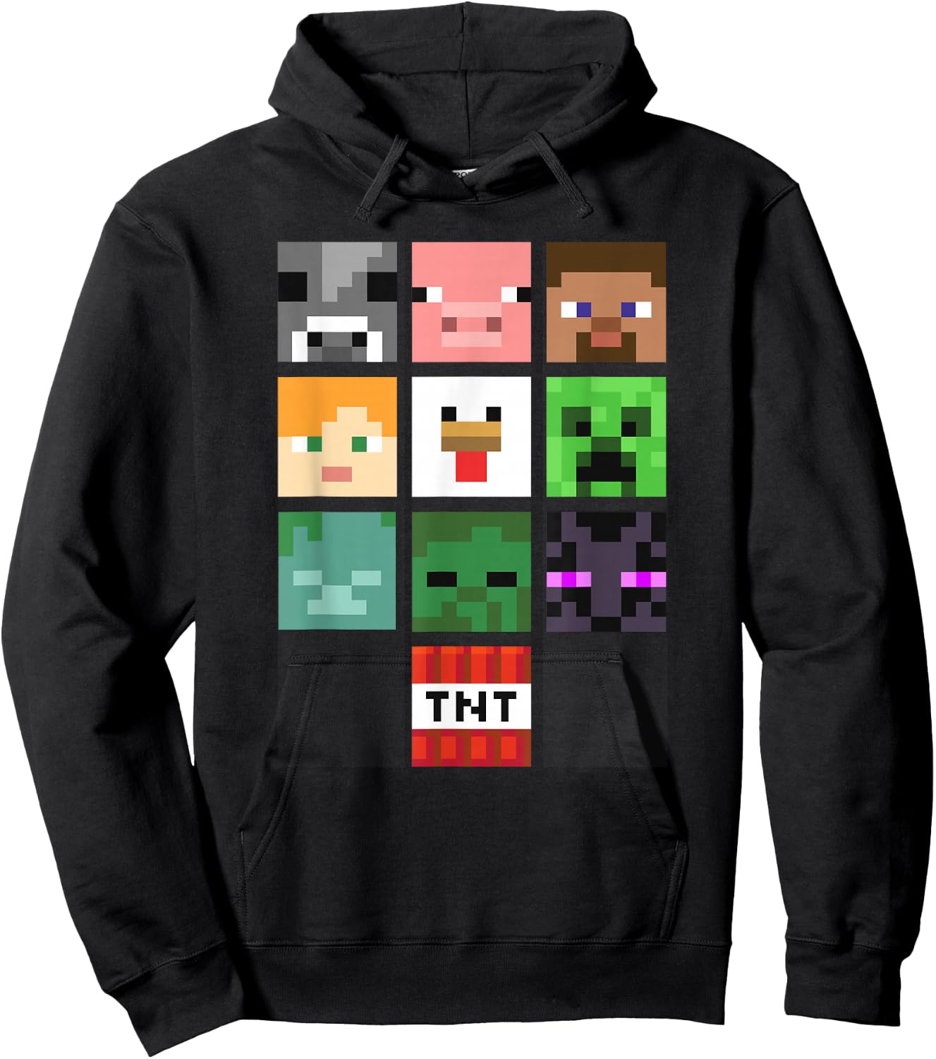 Minecraft Group Shot Faces Collage Hoodie - Hoodie | Black