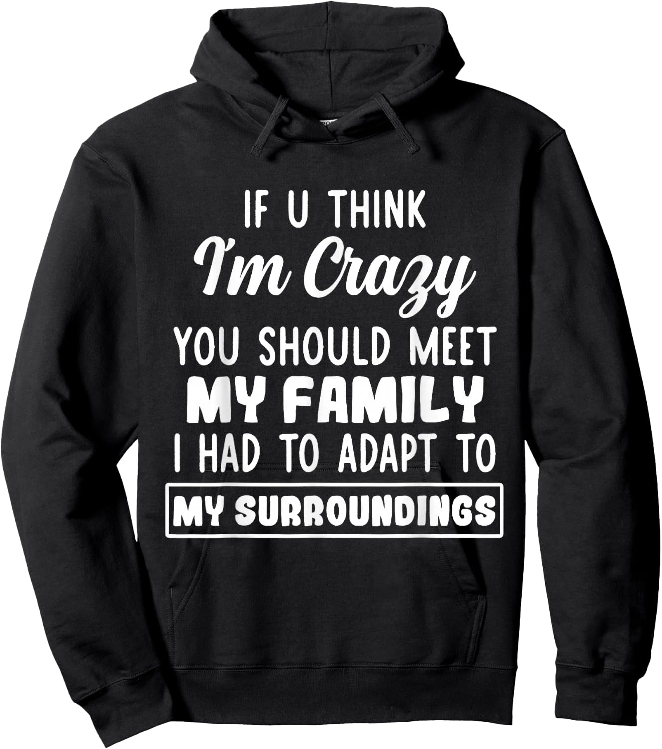 If U Think I'm Crazy You Should Meet My Family Hoodie - Hoodie | Black