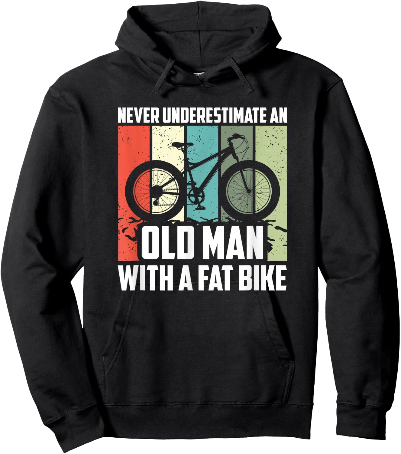 Never Underestimate An Old Man With A Fat Bike, Cycling Hoodie - Hoodie | Black