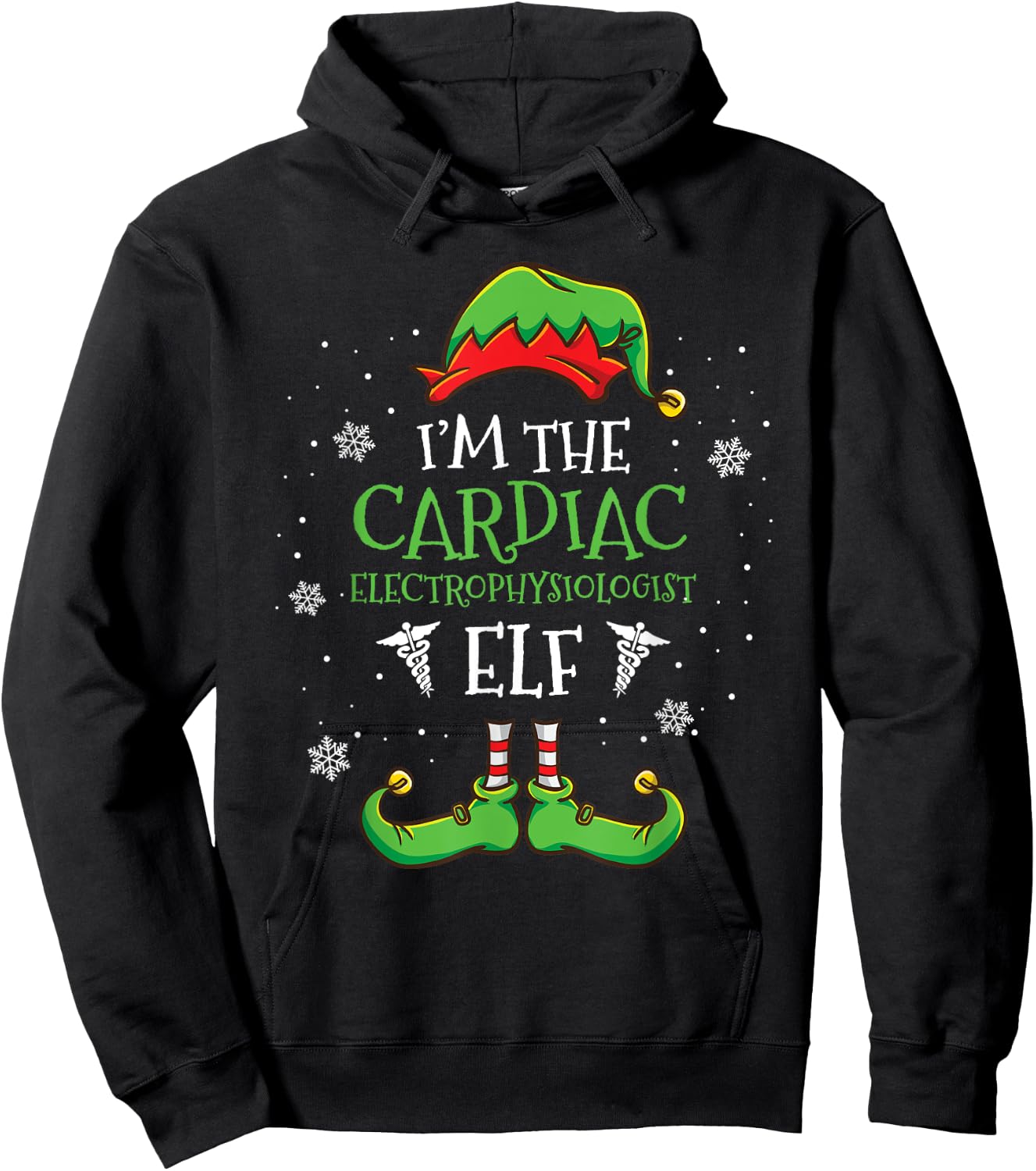 Im The Cardiac Electrophysiologist Elf Christmas Hoodie - Hoodie | Black