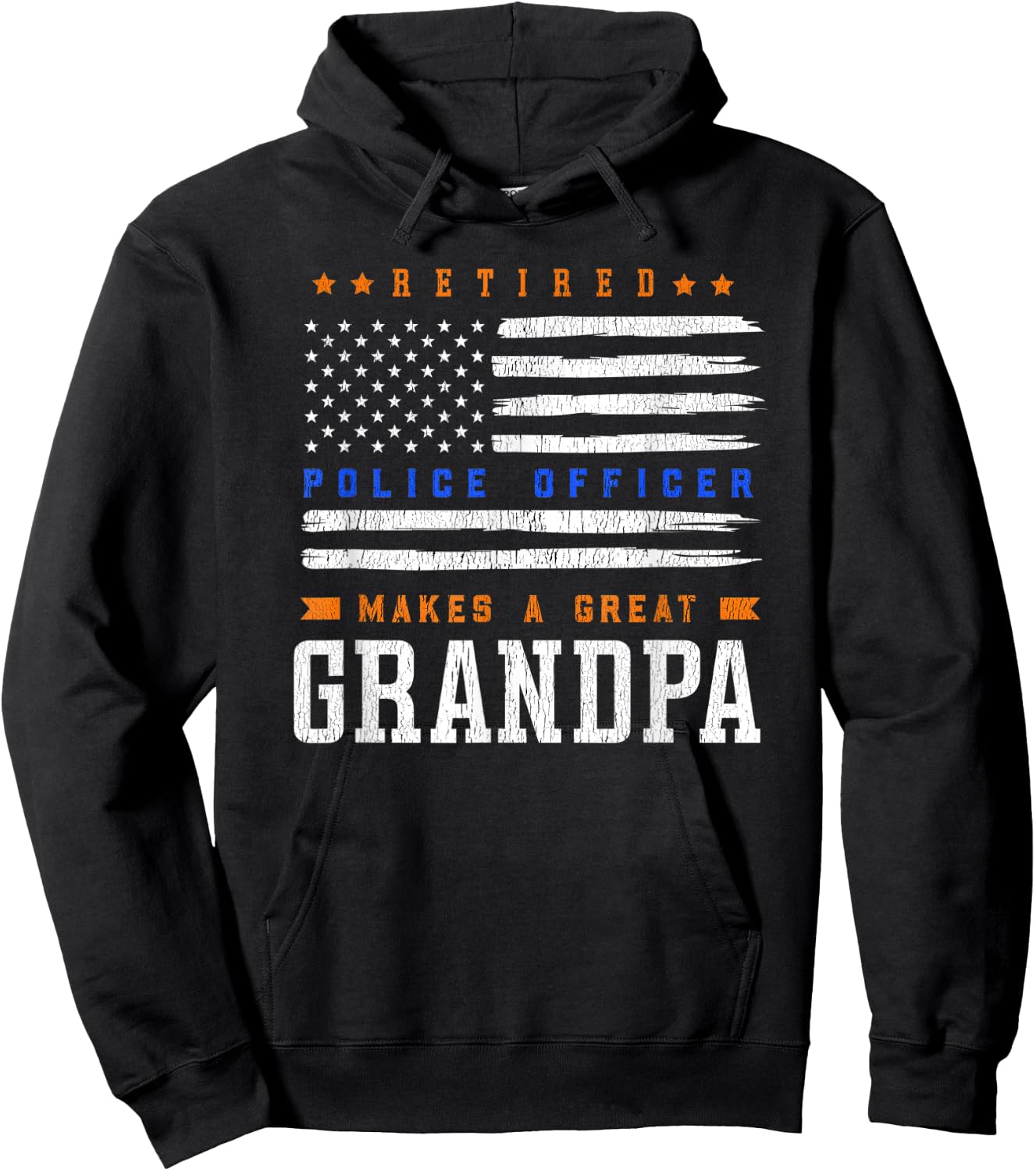 Retired Police Officer Grandpa Hoodie - Hoodie | Black