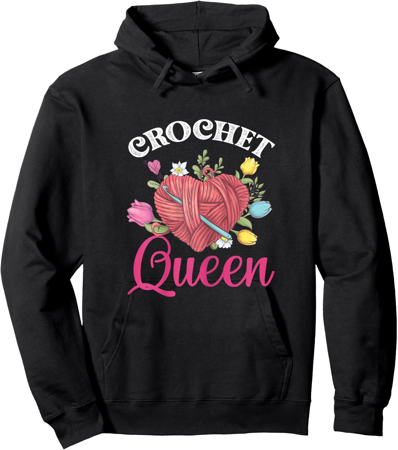 Crochet Queen Crochet Lover Crocheters Hoodie - Hoodie | Black