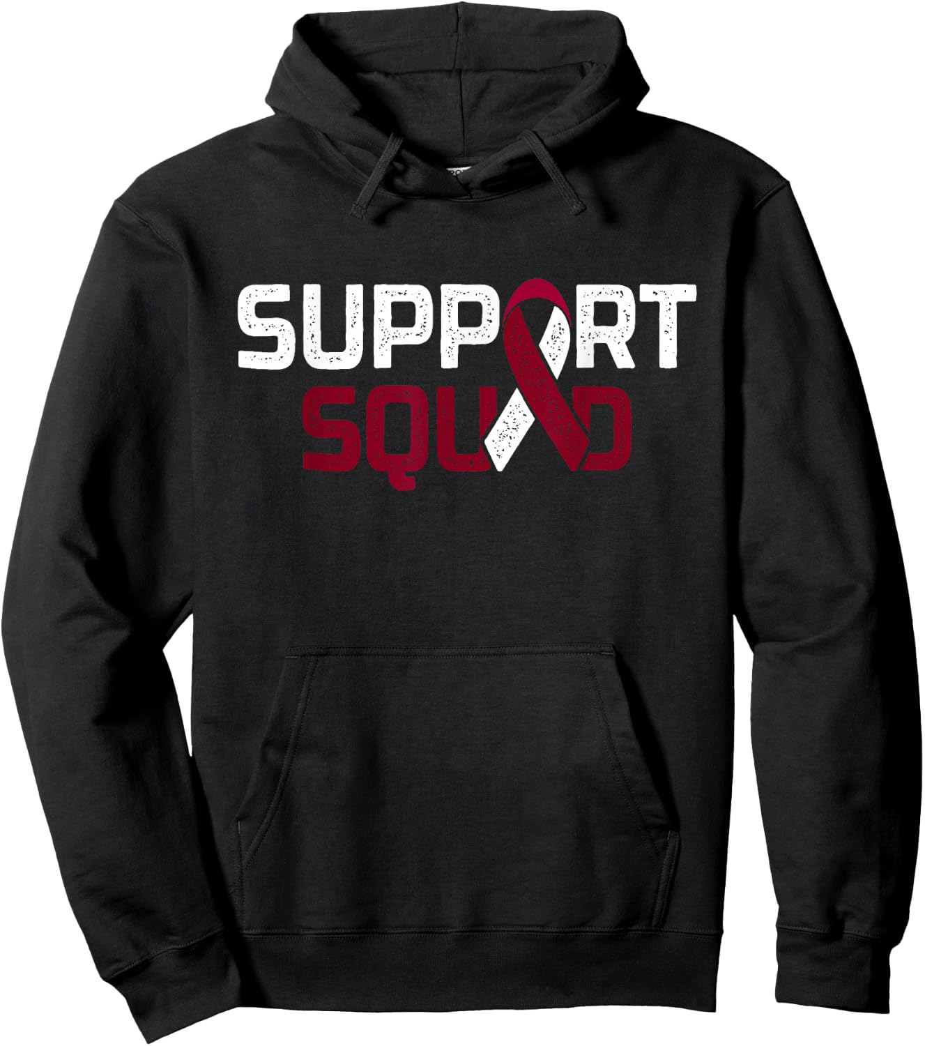 Support Squad - Throat Oral Head & Neck Cancer Awareness Hoodie - Hoodie | Black