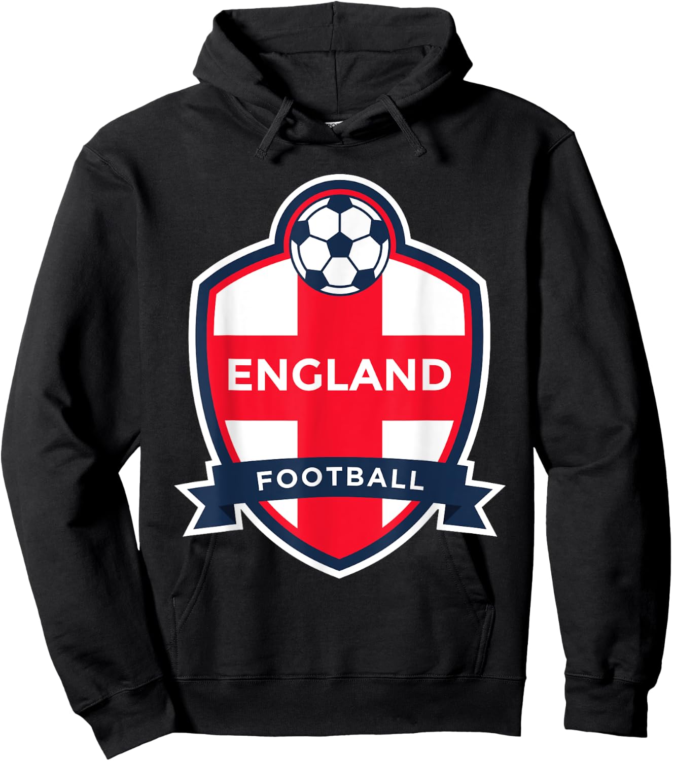 England Flag Retro Football Soccer English Fan Shirt Hoodie - Hoodie | Black
