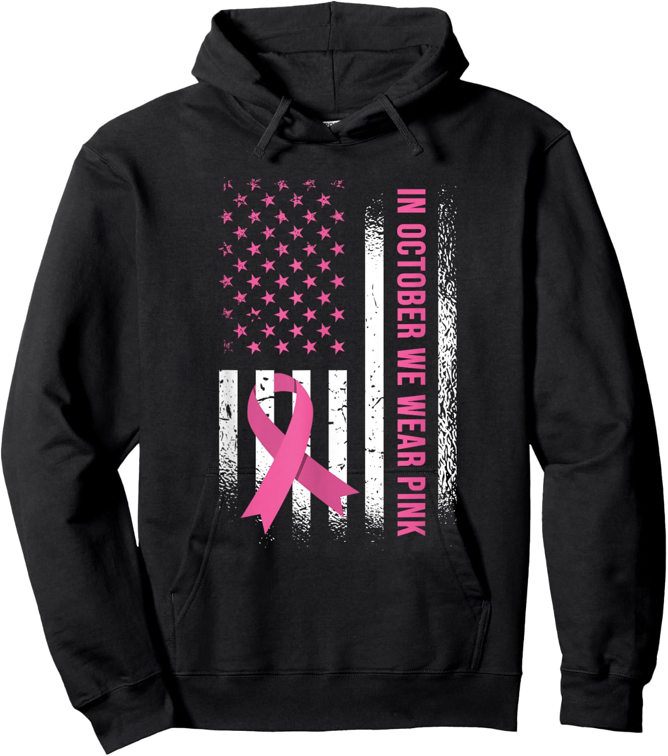 In October We Wear Pink - Breast Cancer Awareness Hoodie - Hoodie | Black