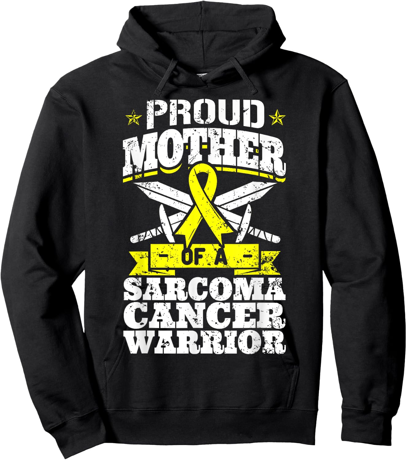Proud Mother Of A Sarcoma Cancer Warrior Awareness Mom Hoodie - Hoodie | Black