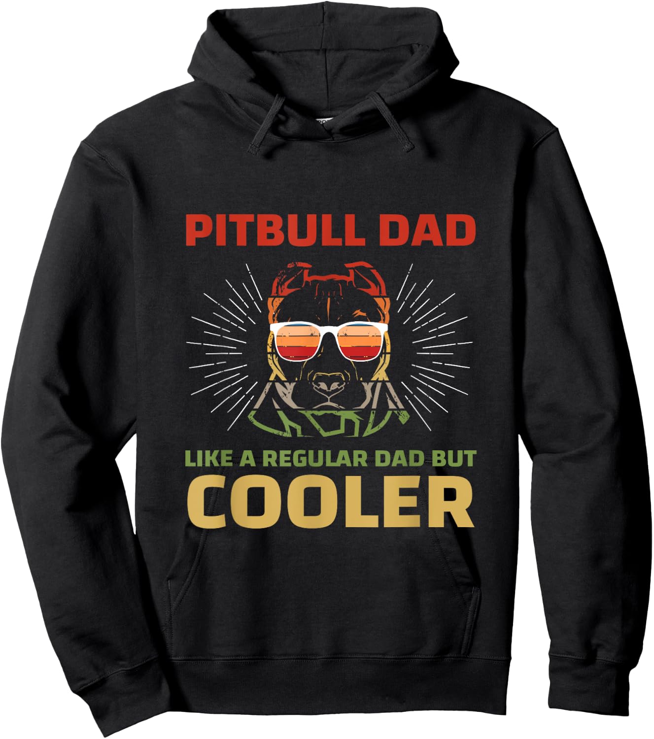 Pitbull Dad Like A Regular Dad But Cooler Hoodie - Hoodie | Black