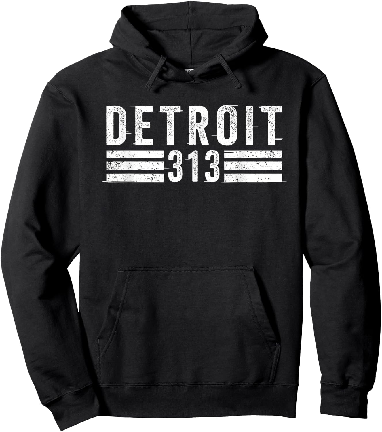 Vintage Detroit 313 Motor City Roots Born Motown Michigan Hoodie - Hoodie | Black