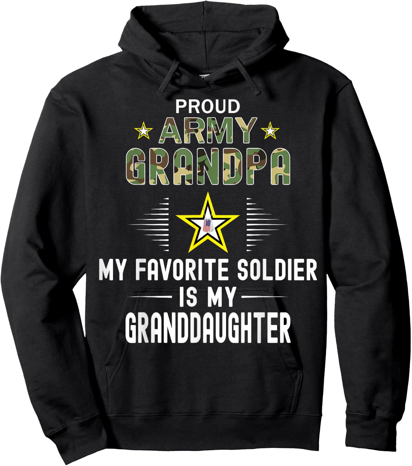 My Favorite Soldier Is My Granddaughter-Proud Army Grandpa Hoodie - Hoodie | Black