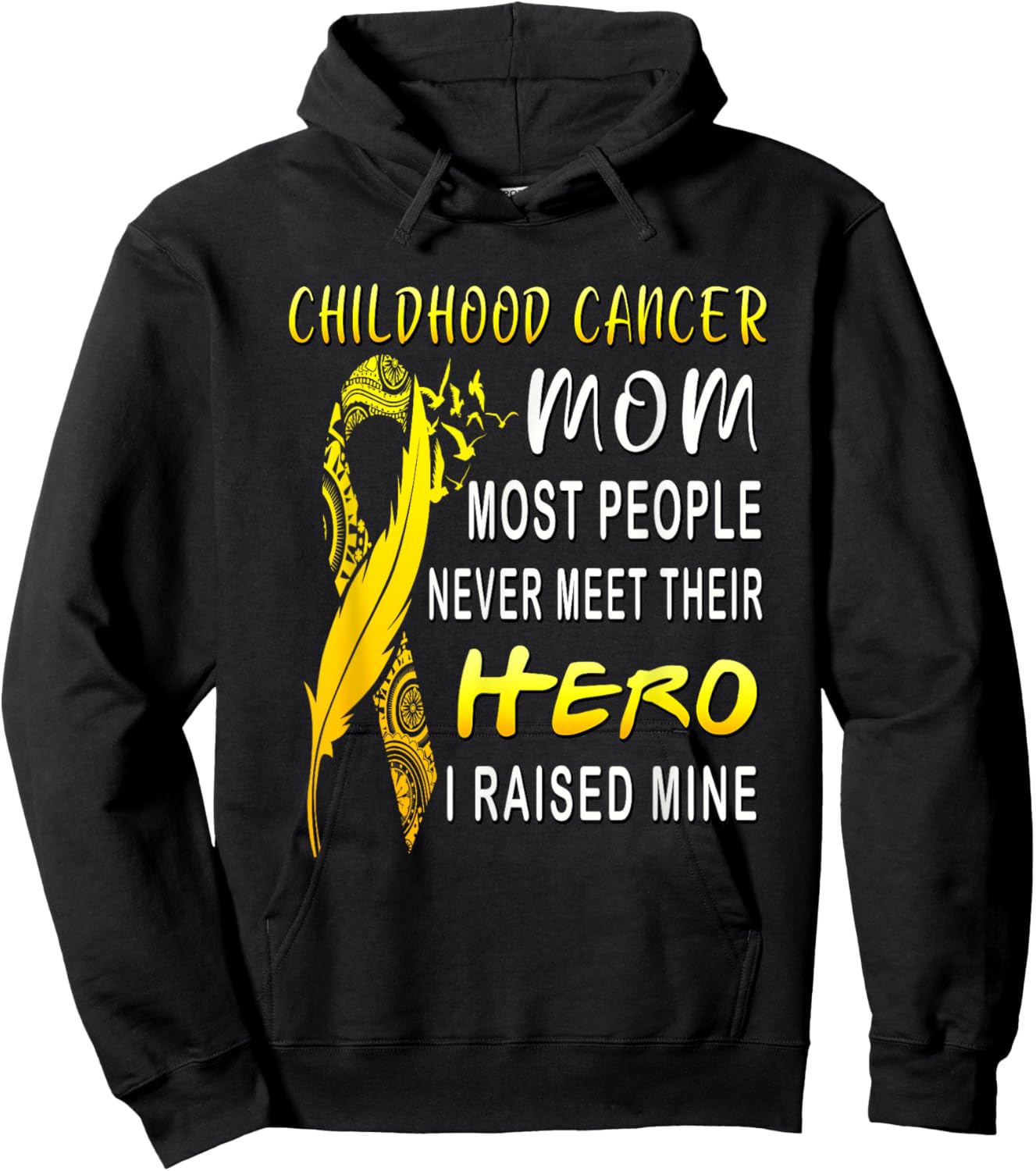 Childhood Cancer Fighter Mom My Son Is My Hero Women's Gift Hoodie - Hoodie | Black