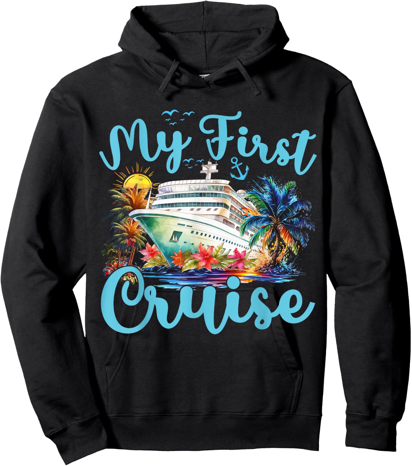 Cruise Ship Vacation Trip Family Cruising My First Cruise , Small, Black Hoodie - Hoodie | Black