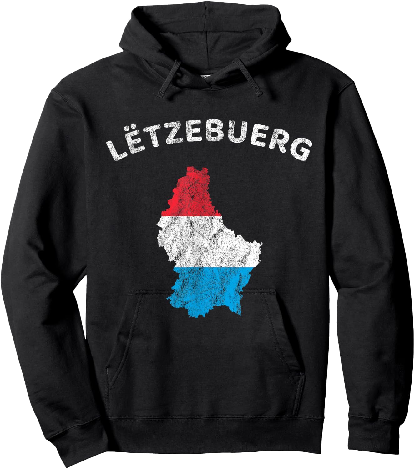 Luxembourg Flag, Letzebuergesch Luxembourg Outline Hoodie - Hoodie | Black