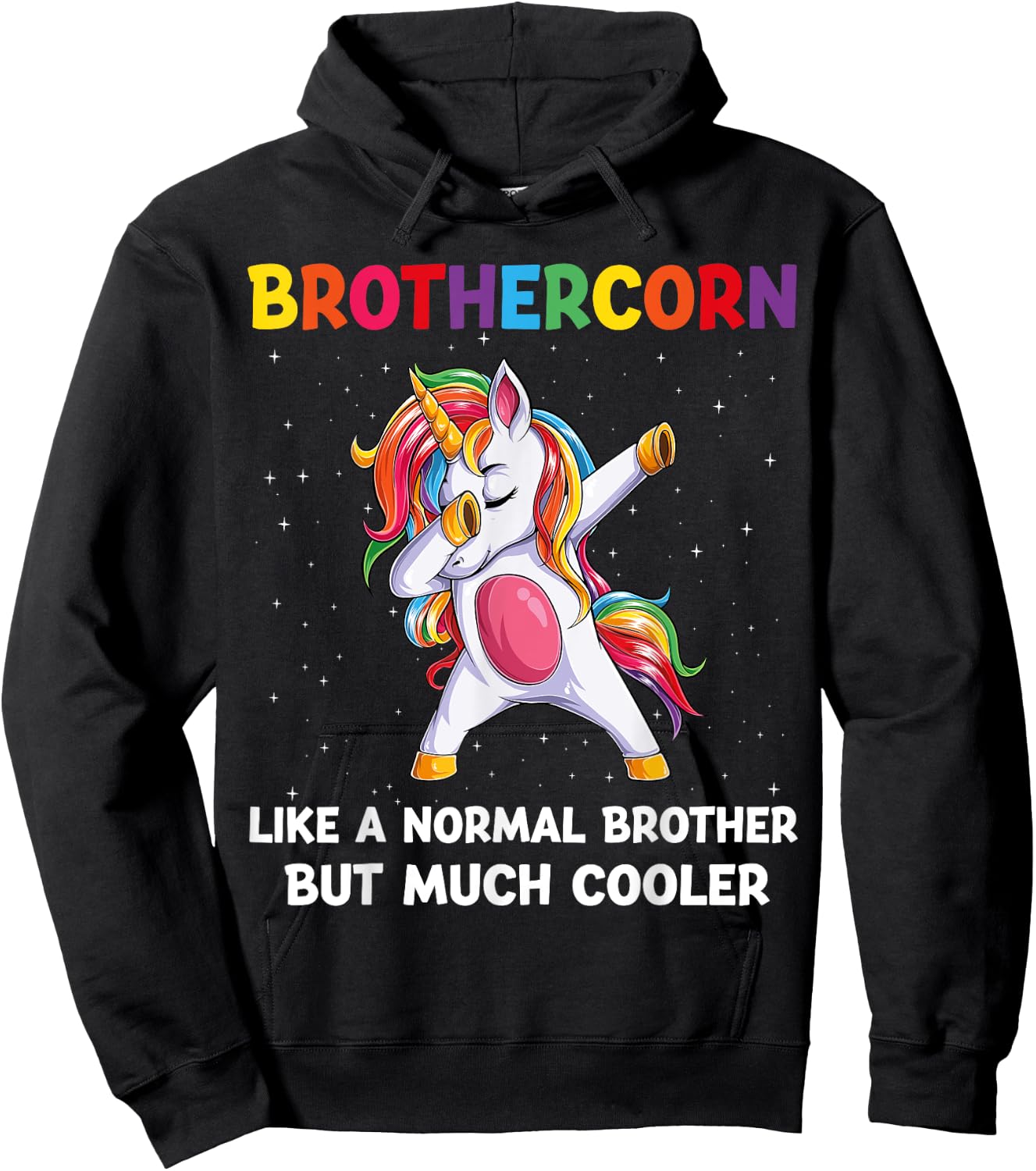 BrotherCorn Brother Unicorn Birthday Family Matching Bday Hoodie - Hoodie | Black