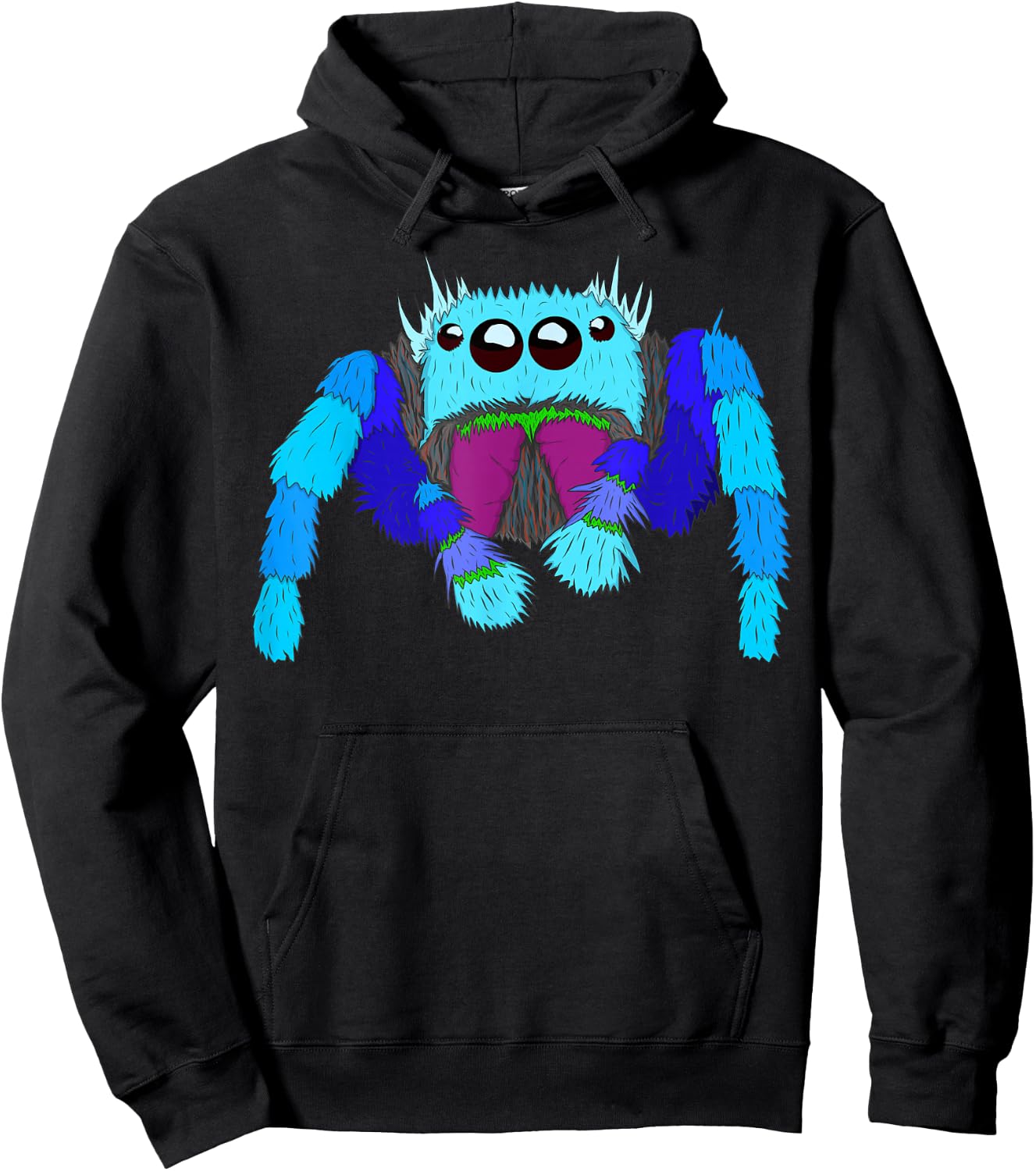 Jumping Spider , Cool Spider Face Hoodie - Hoodie | Black
