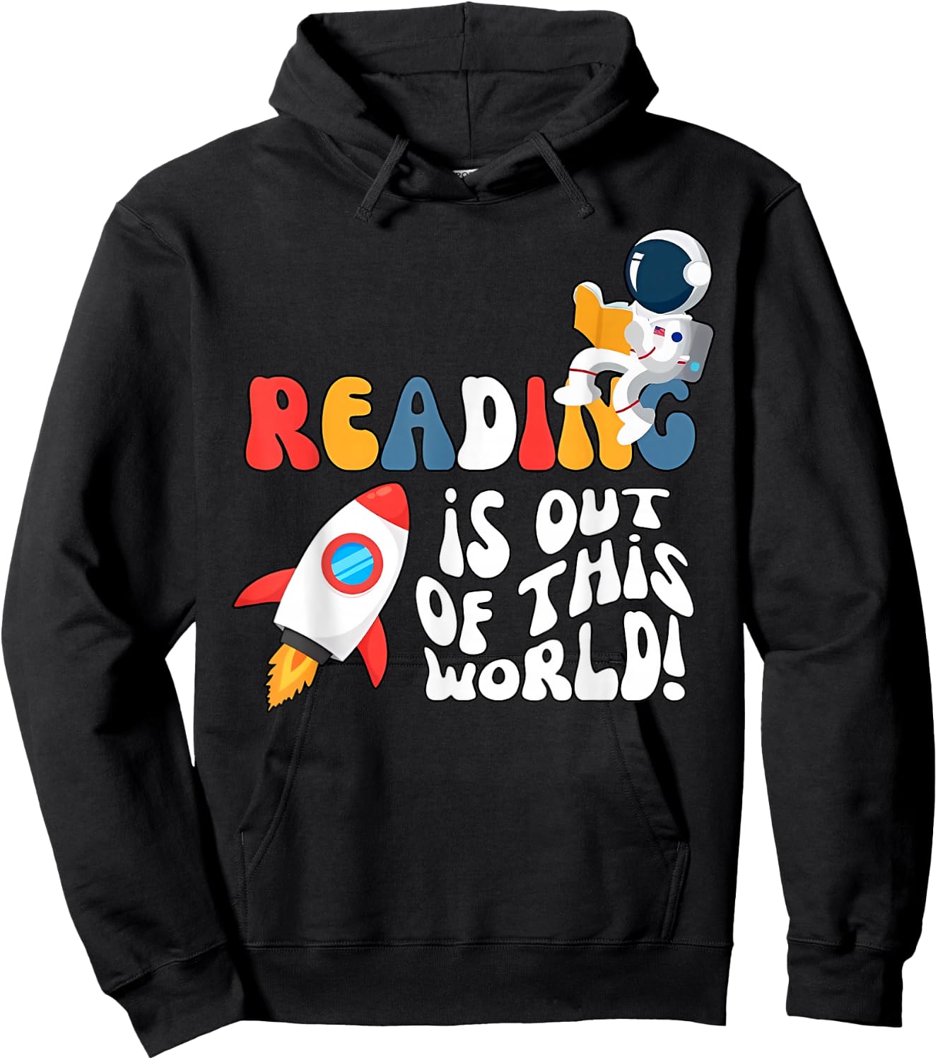 Reading is out of this World Space Book Lover Teacher Hoodie - Hoodie | Black
