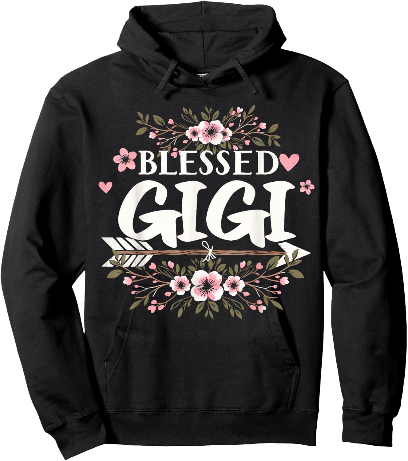 Blessed Gigi Grandma Life Flower Mothers Day 2026 Women Hoodie - Hoodie | Black