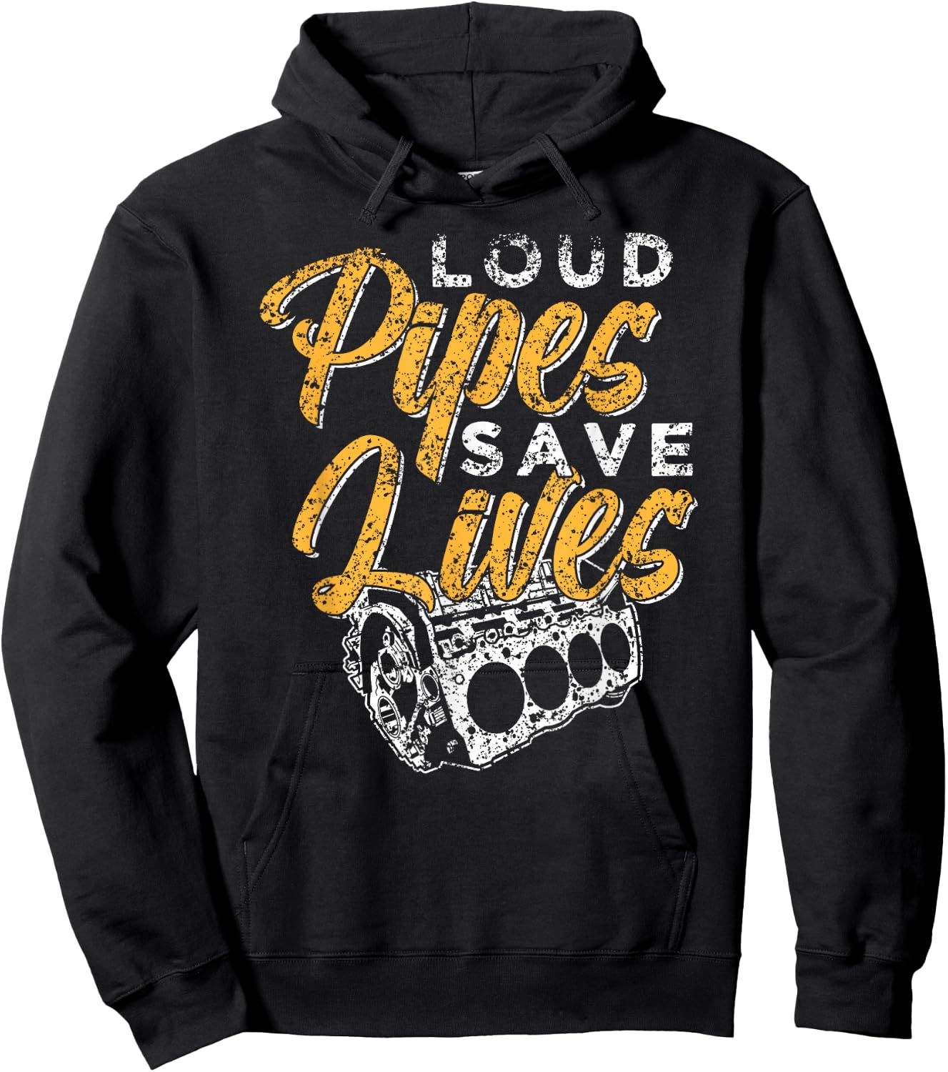 Loud Pipes Save Lives Mechanic Car Tools Garage Hobby Hoodie - Hoodie | Black