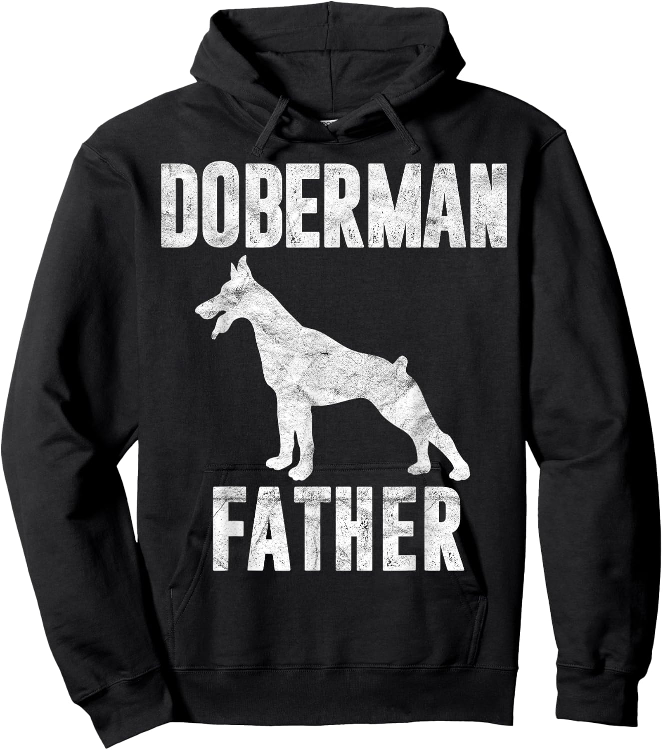 Vintage Doberman Dad Gift Dog Daddy Pinschers Dobie Father Hoodie - Hoodie | Black