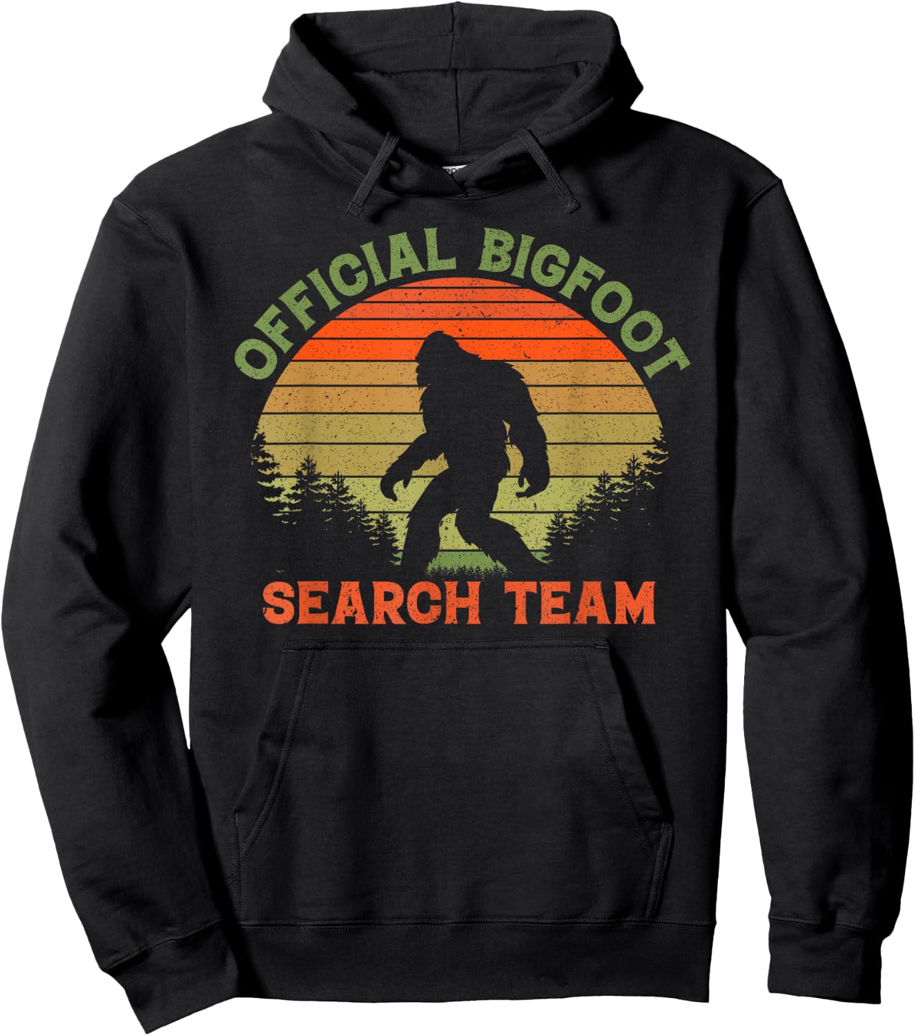 Official Bigfoot Search Team, Funny, Jokes, Sarcastic Hoodie - Hoodie | Black