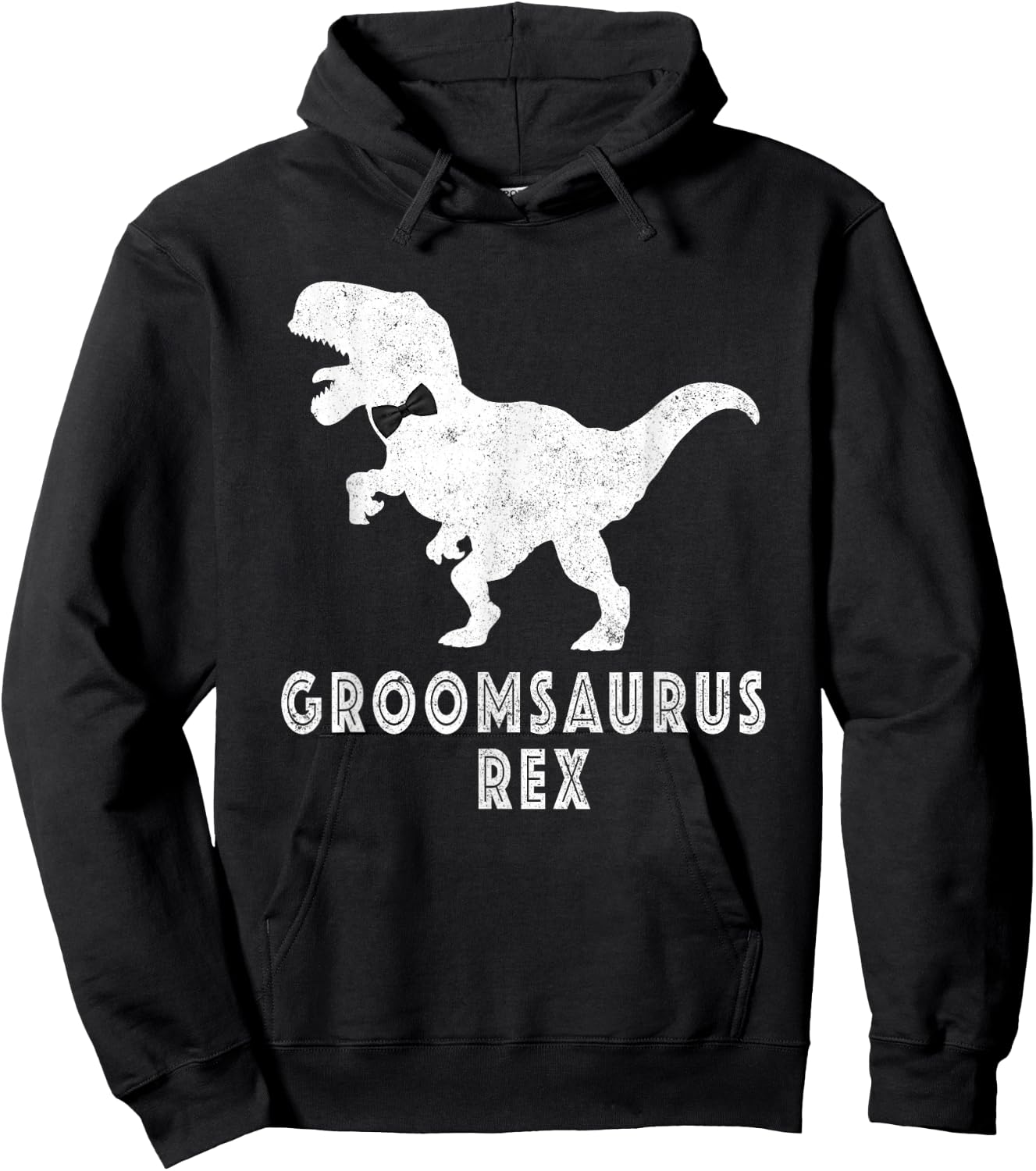 Bride Dinosaur Rex Groomsaurus Groom Engagement Hoodie - Hoodie | Black