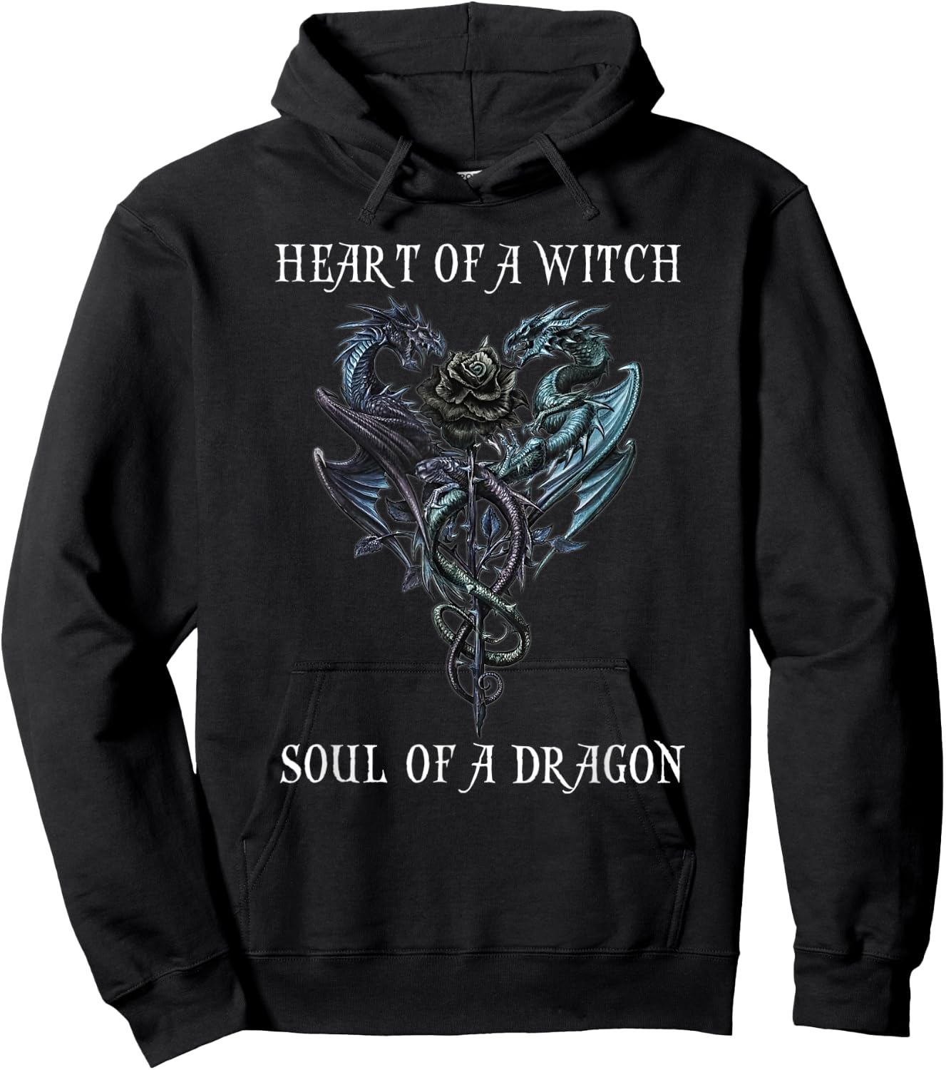 Heart Of A Witch Soul Of A Dragon Hoodie - Hoodie | Black