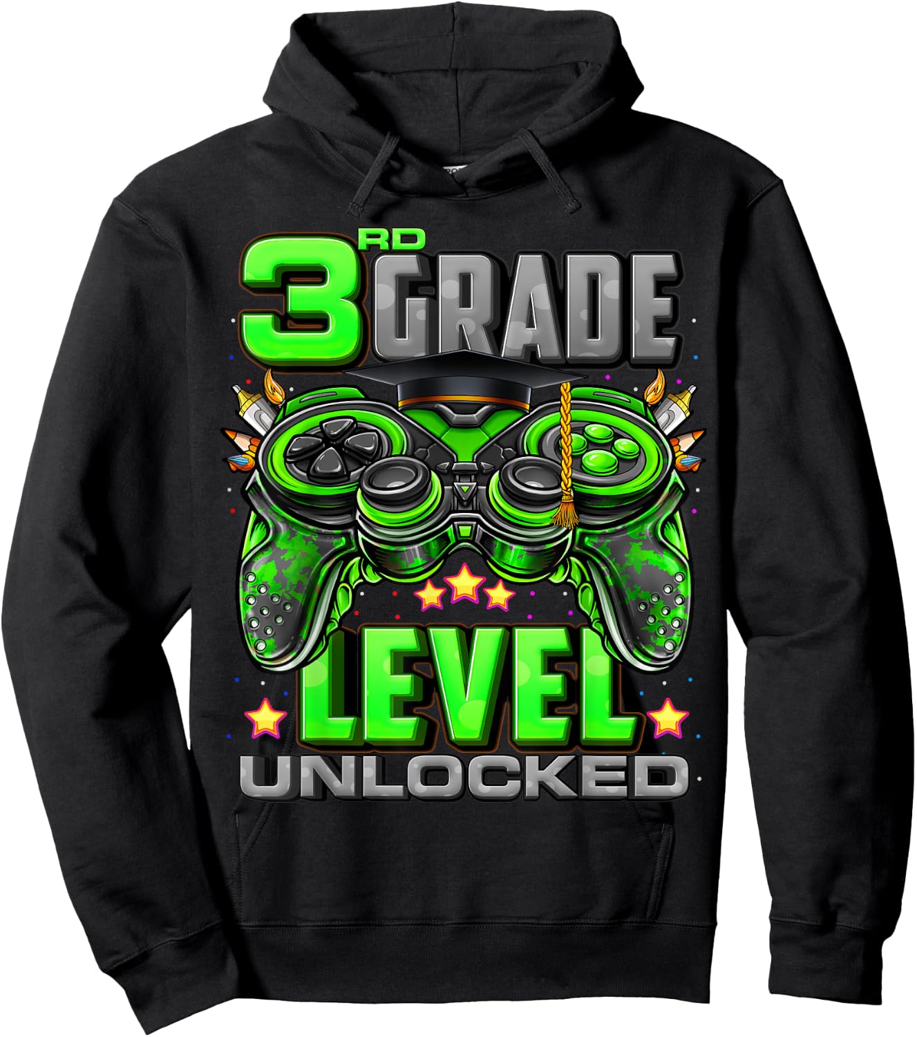 3rd Grade Level Unlocked Back To School 3rd Grade Boys Hoodie - Hoodie | Black